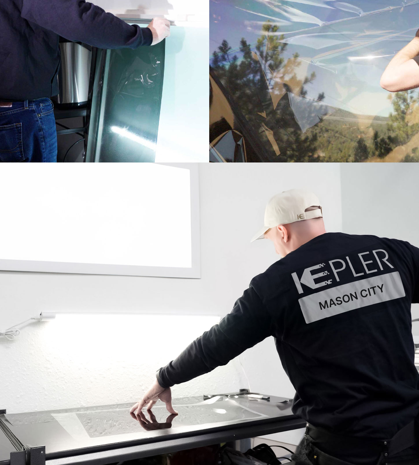 Window Tinting Specialist Cutting Film in Mason City, Iowa