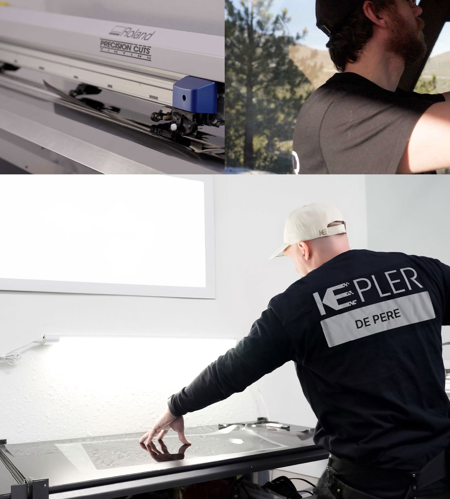 Window Tinting Specialist Cutting Film in De Pere, Wisconsin