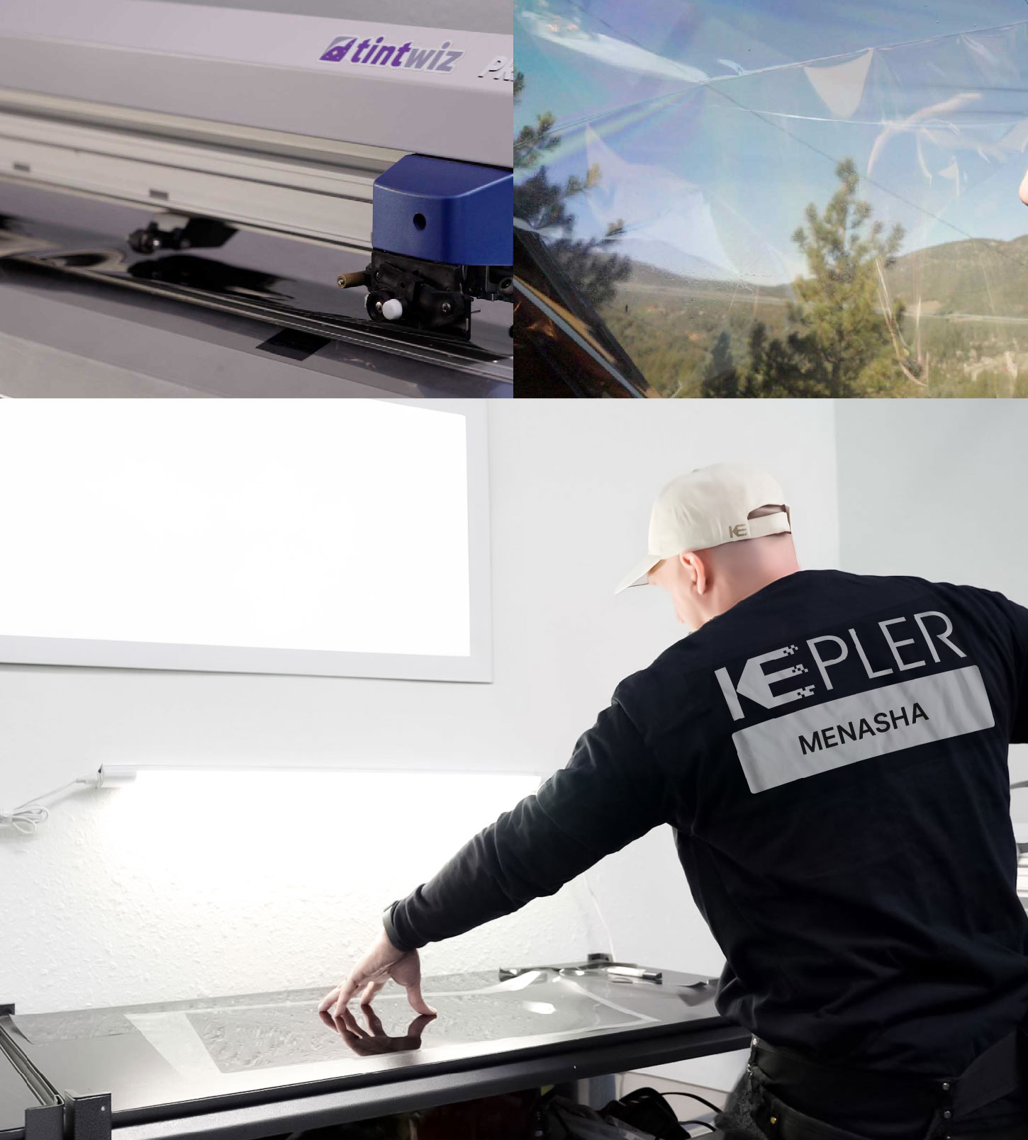 Window Tinting Specialist Cutting Film in Menasha, Wisconsin