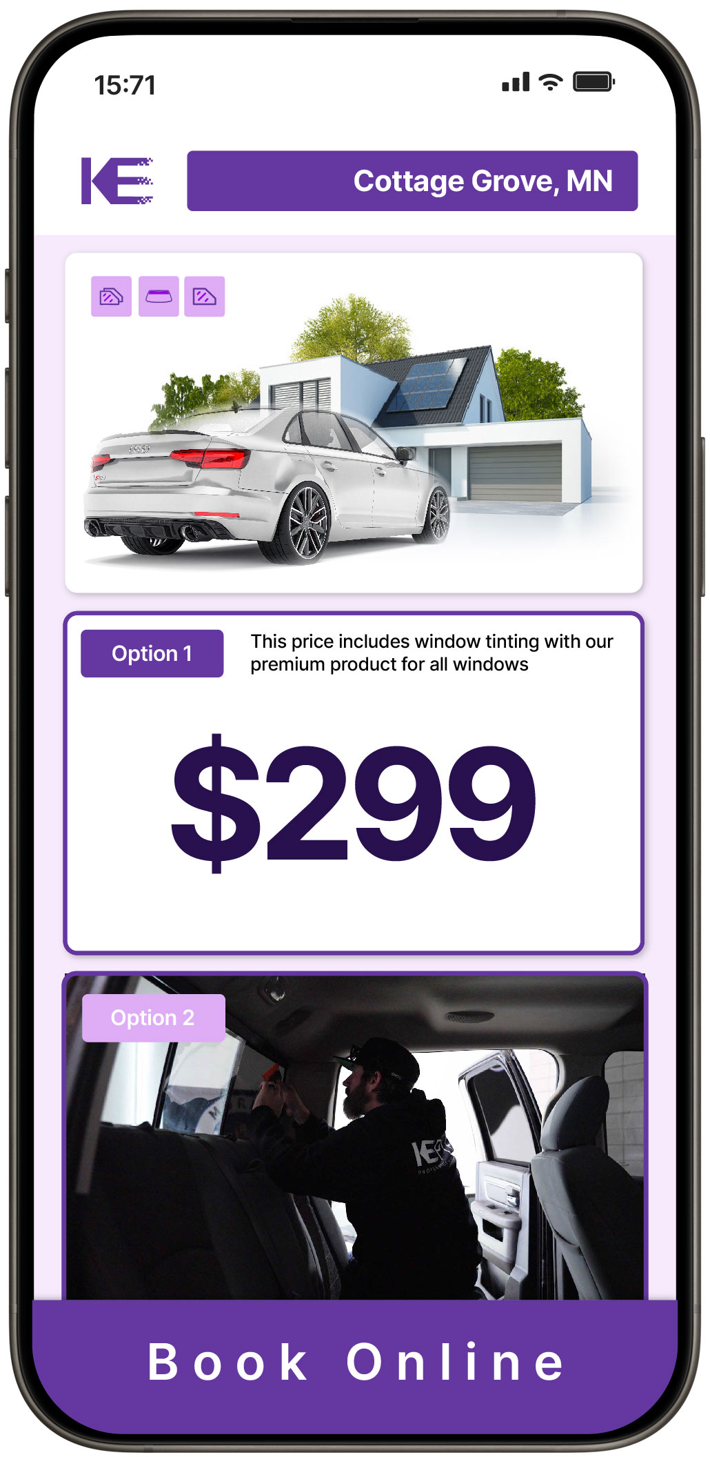 View Competitive Tesla Window Tinting Rates in Cottage Grove, Minnesota