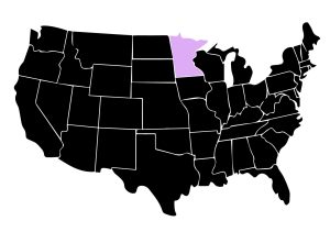 Map Showing Location of Kepler Window Tinters in Sartell, Minnesota with Purple Area on the State