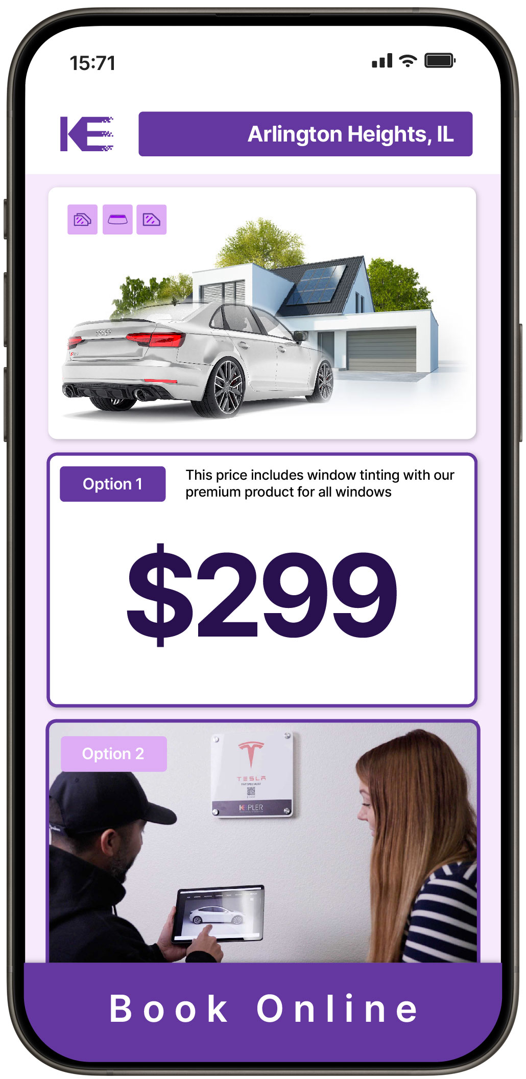 View Reasonable Tesla Window Tinting Costs in Elk Grove Village, Illinois