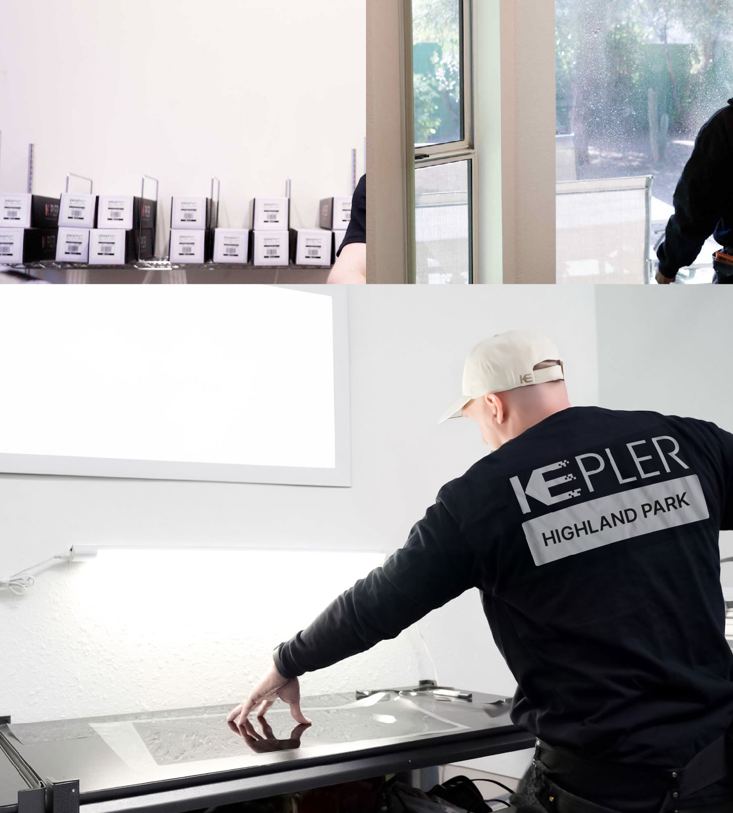 Window Tinting Specialist Cutting Film in Highland Park, Illinois