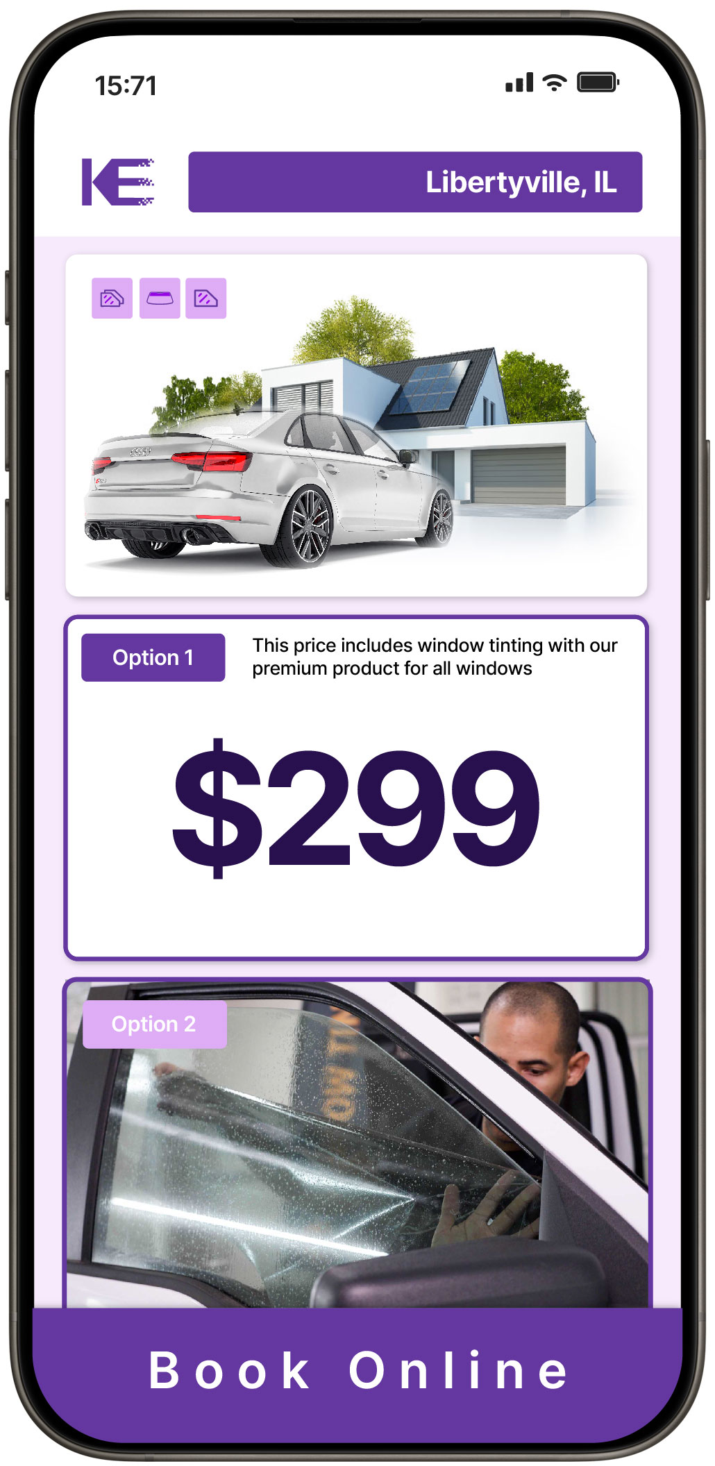 View Competitive Tesla Window Tinting Costs in Westchester, Illinois