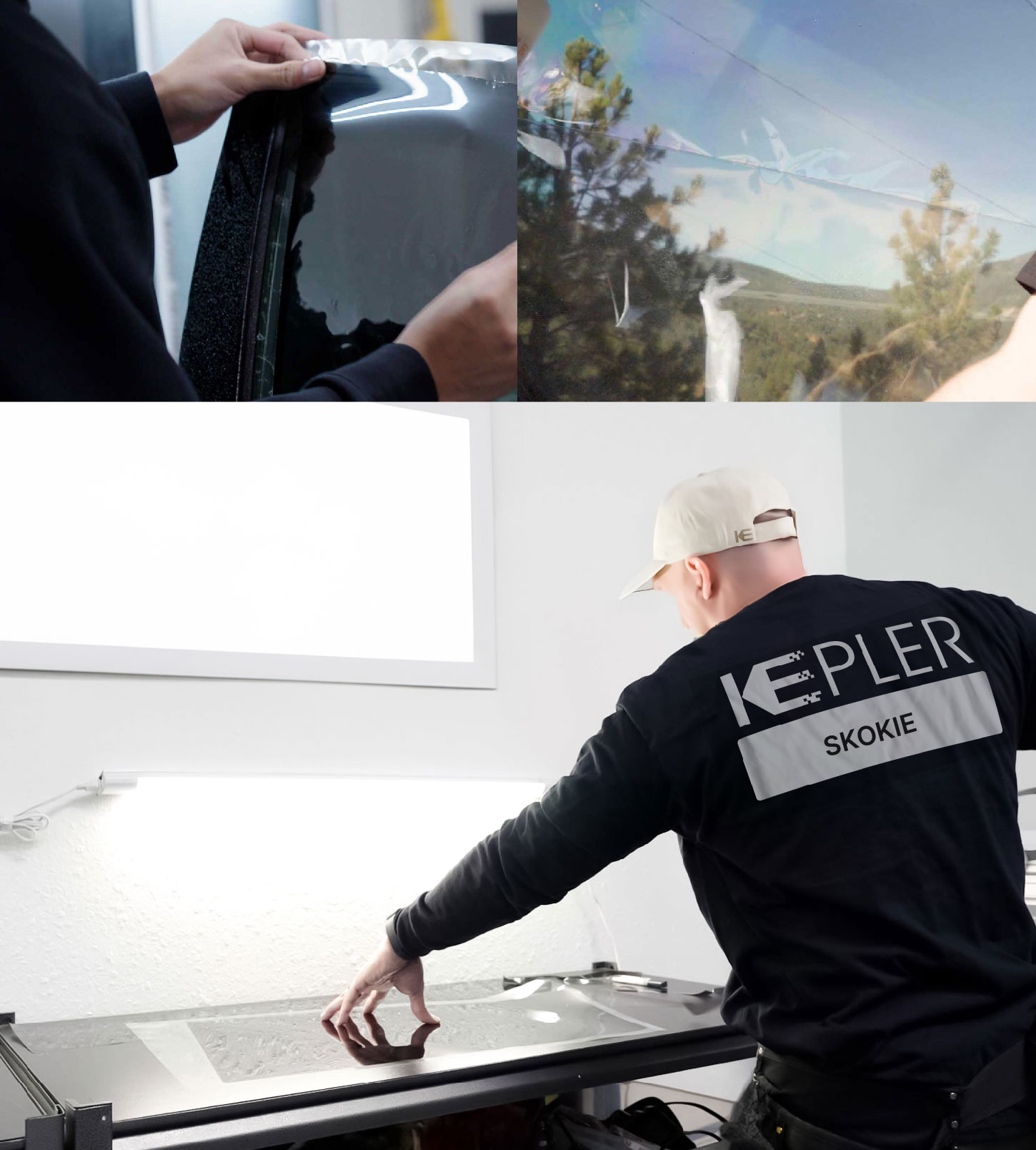 Window Tinting Specialist Cutting Film in Skokie, Illinois