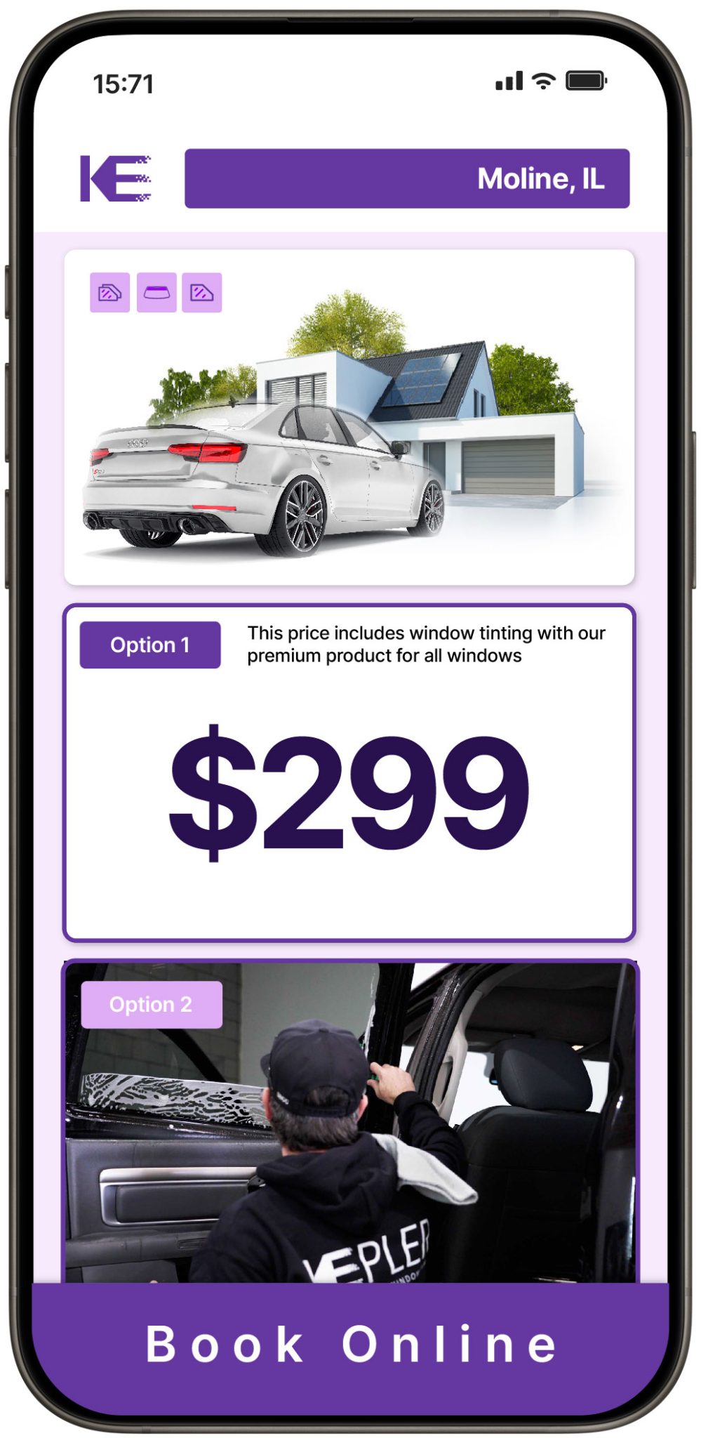 View Competitive Window Tinting Prices in Moline, Illinois