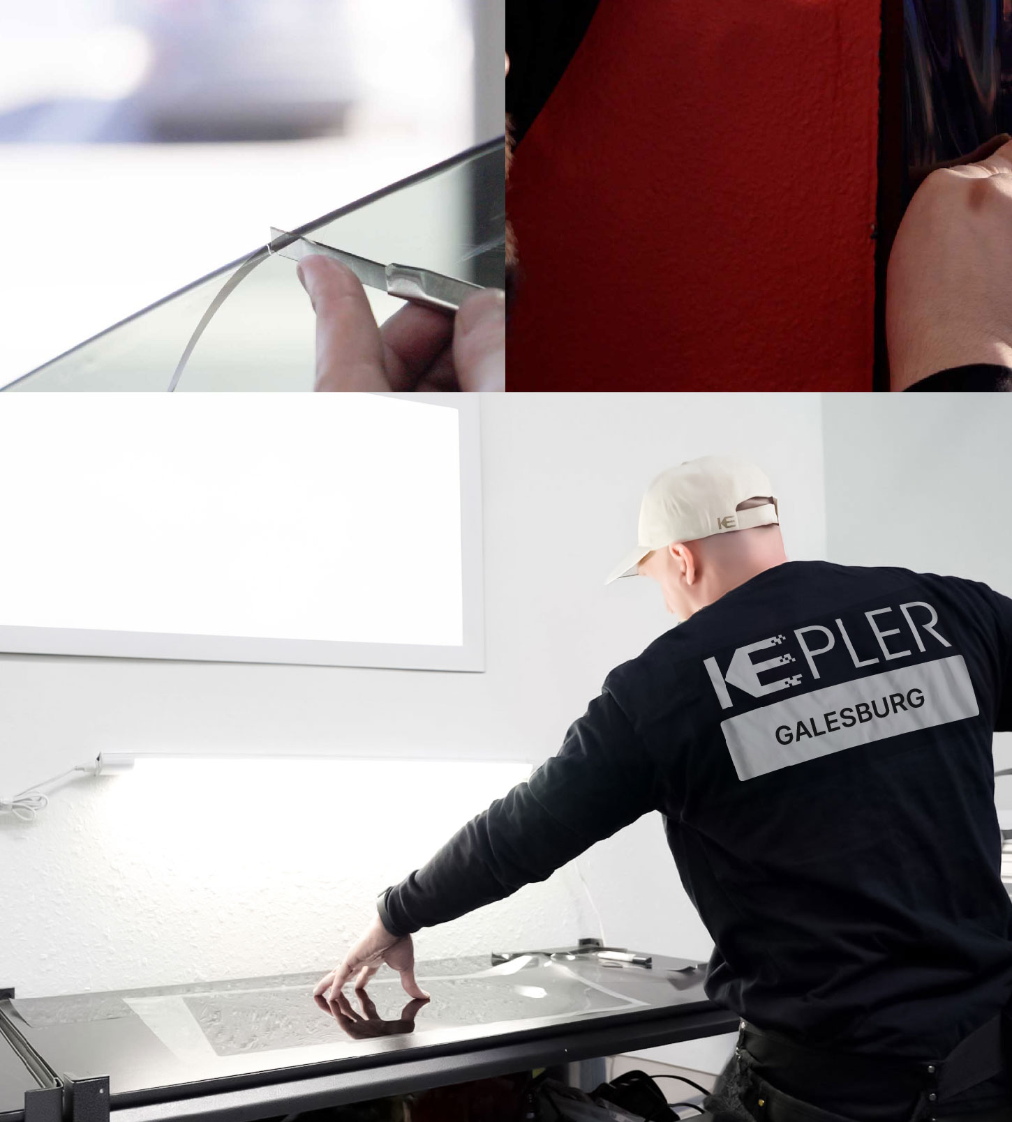 Window Tinting Specialist Cutting Film in Galesburg, Illinois