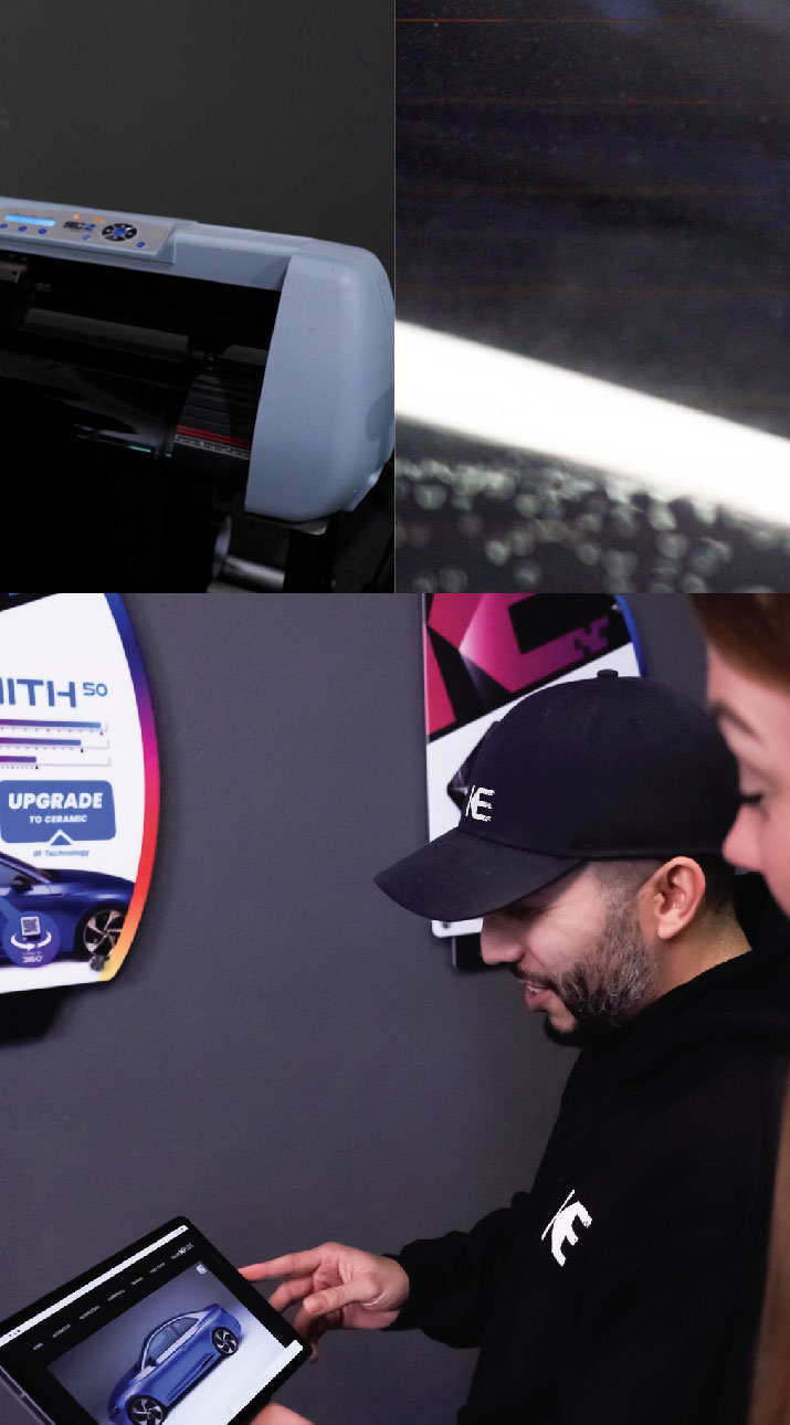 Kepler Dealer Showing Car Window Film Options to Customer in Warwick, Rhode Island