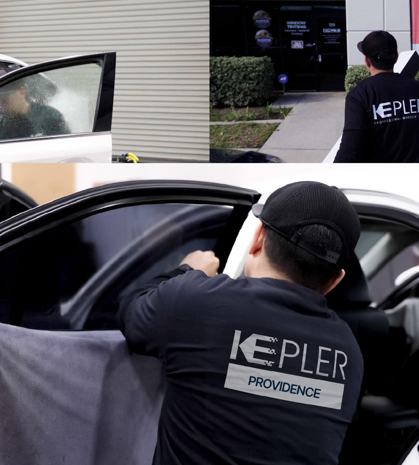 Providence, Rhode Island Car Window Tinting Automotive Window Tinting Expert Applying Film in Providence, Rhode Island