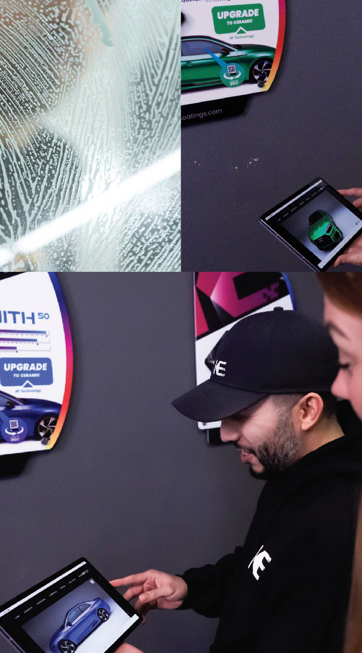 Providence, Rhode Island Car Window Tinting Kepler Dealer Showing Car Window Film Options to Customer in Providence, Rhode Island