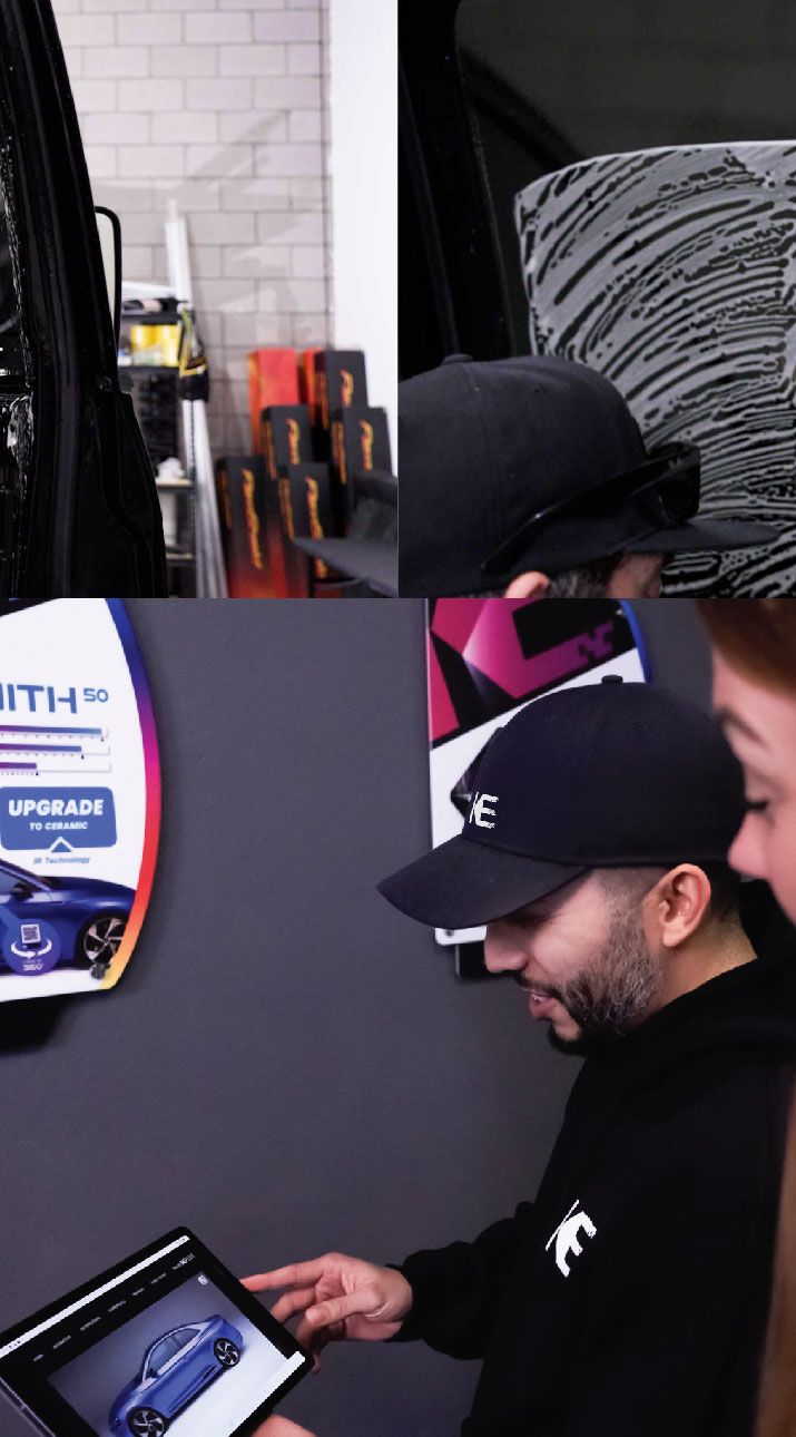 Kepler Dealer Showing Car Window Film Options to Customer in East Providence, Rhode Island