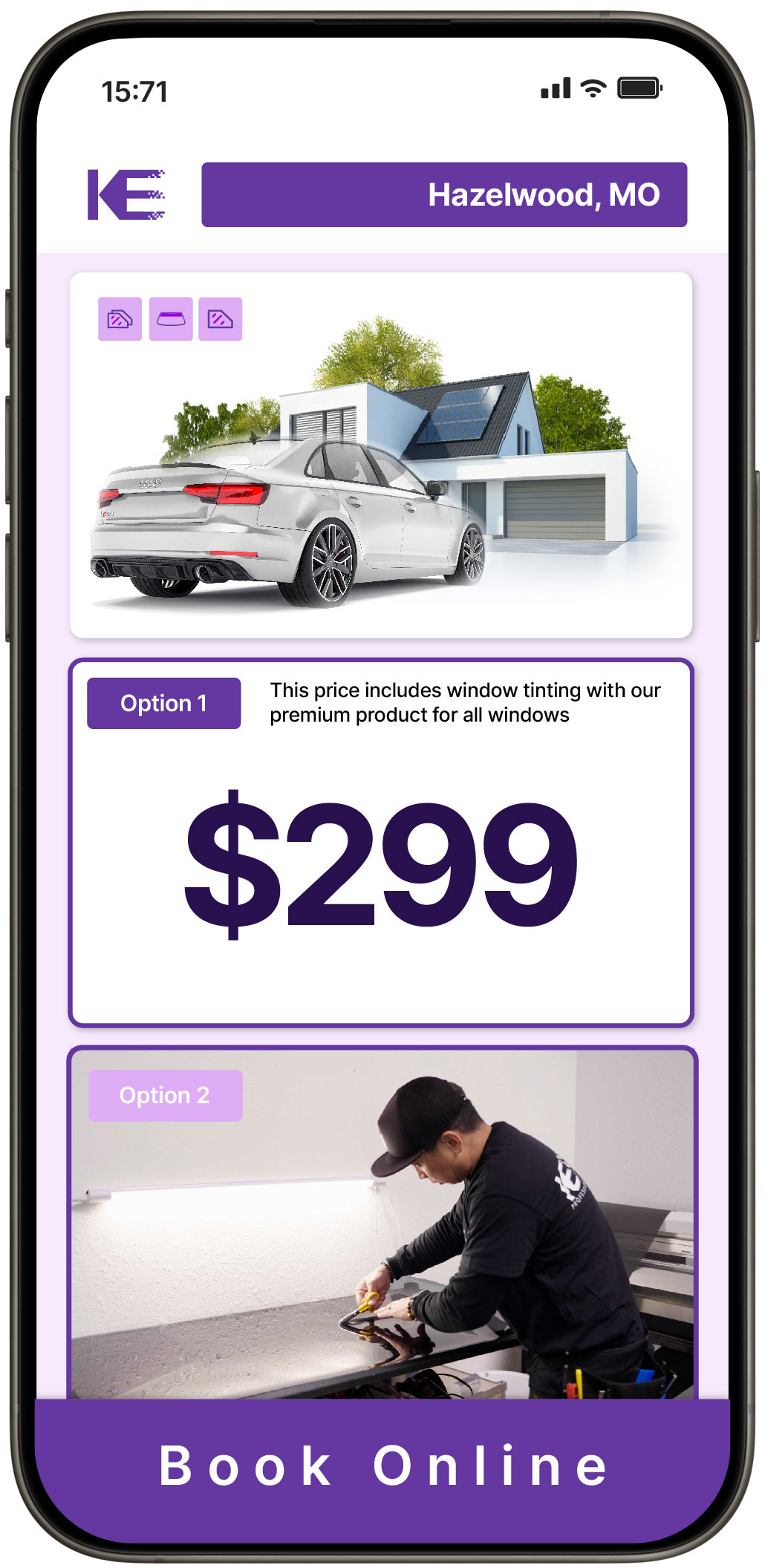 View Competitive Tesla Window Tinting Rates in Poplar Bluff, Missouri