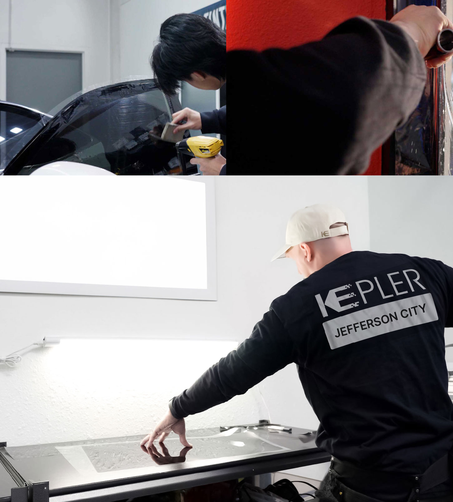 Window Tinting Specialist Cutting Film in Jefferson City, Missouri