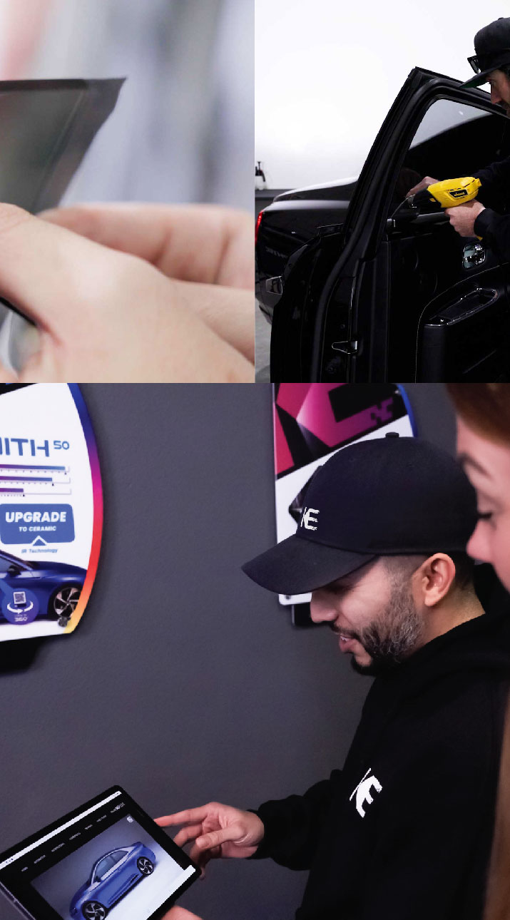 Kepler Dealer Showing Car Window Film Options to Customer in Tolland, Connecticut