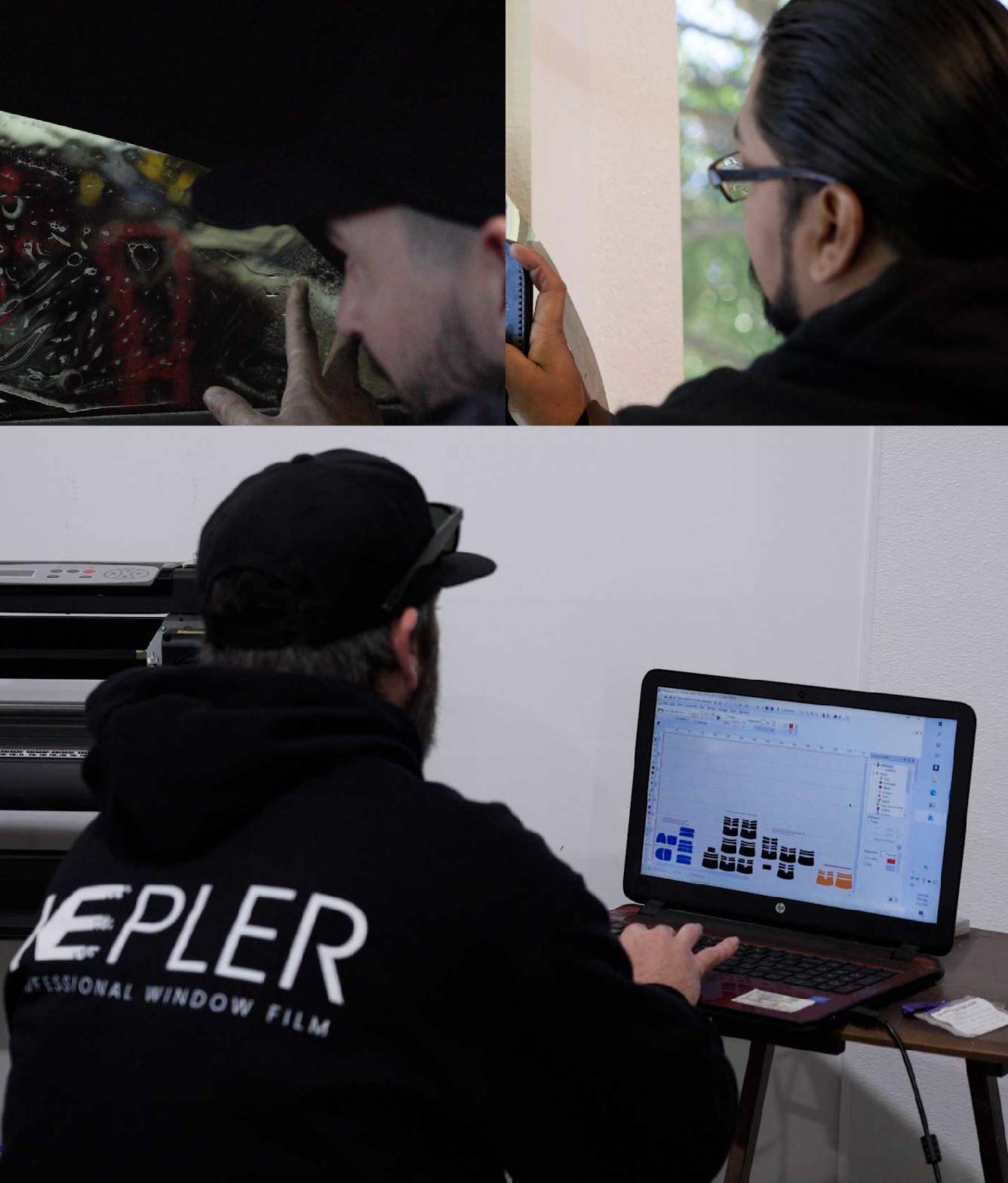 Ceramic Window Tinting Expert Cutting Film in Trumbull, Connecticut