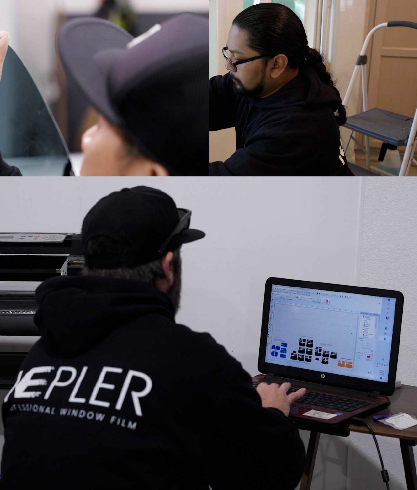 Ceramic Window Tinting Expert Cutting Film in Stratford, Connecticut