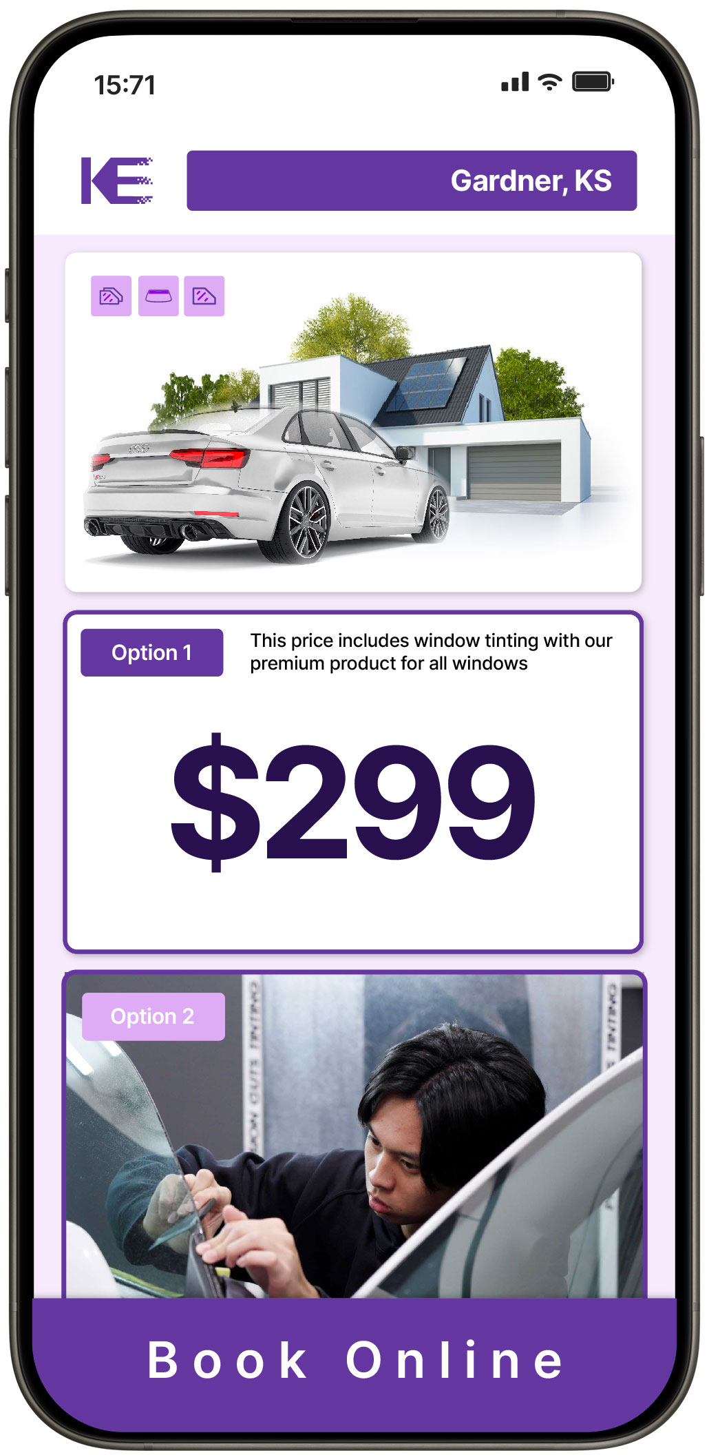 View Competitive Tesla Window Tinting Rates in Lawrence, Kansas