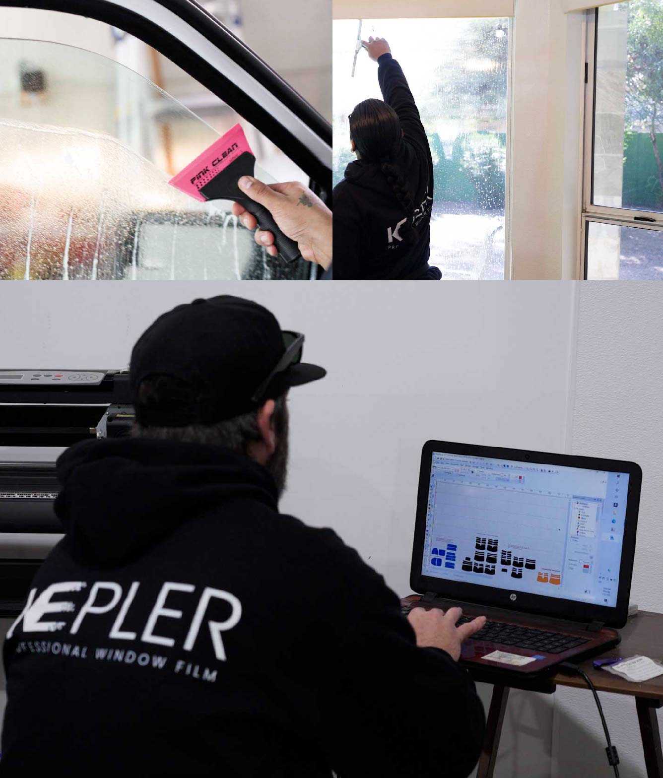Ceramic Window Tinting Expert Cutting Film in New Canaan, Connecticut