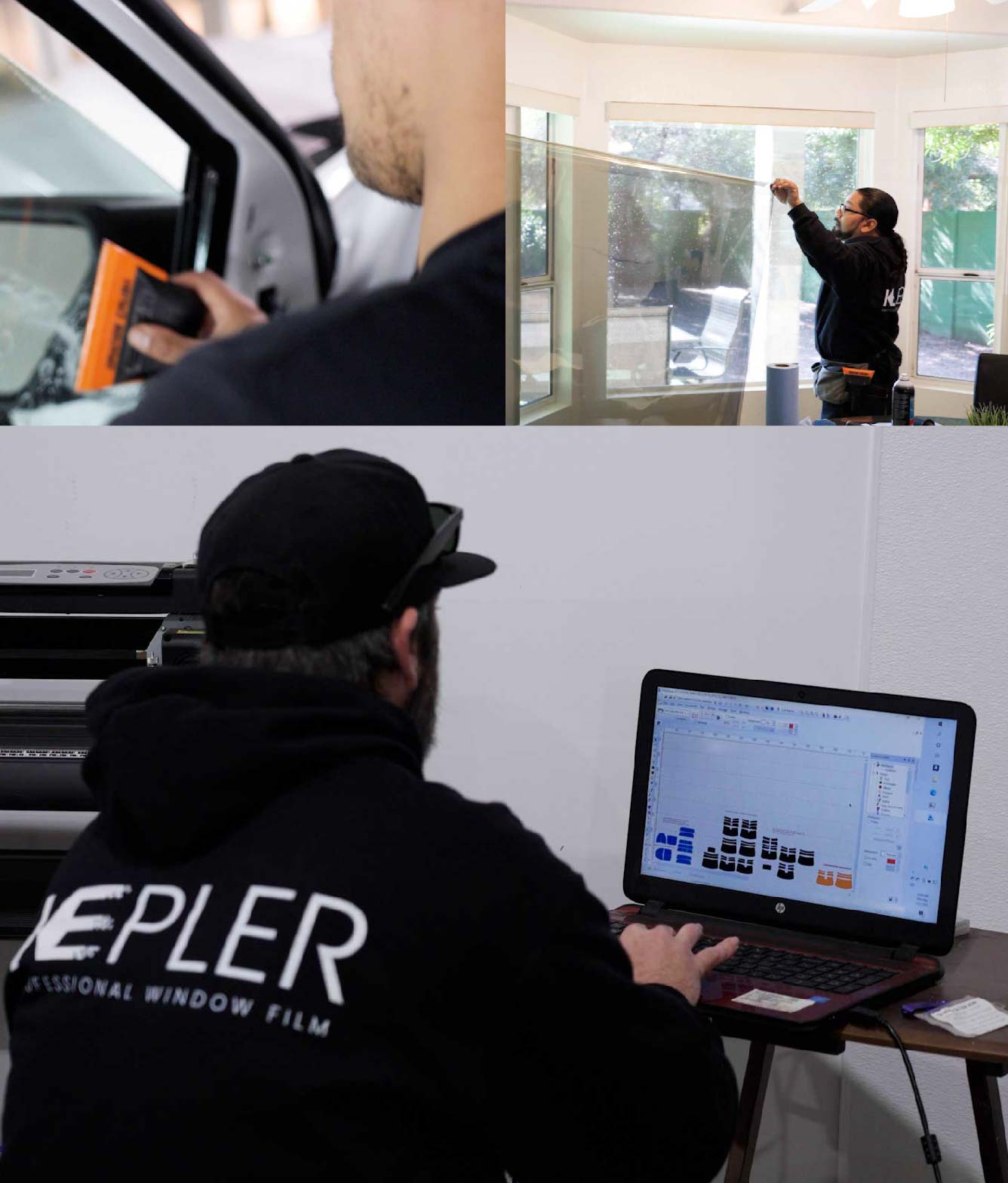 Ceramic Window Tinting Expert Cutting Film in Avenel, New Jersey