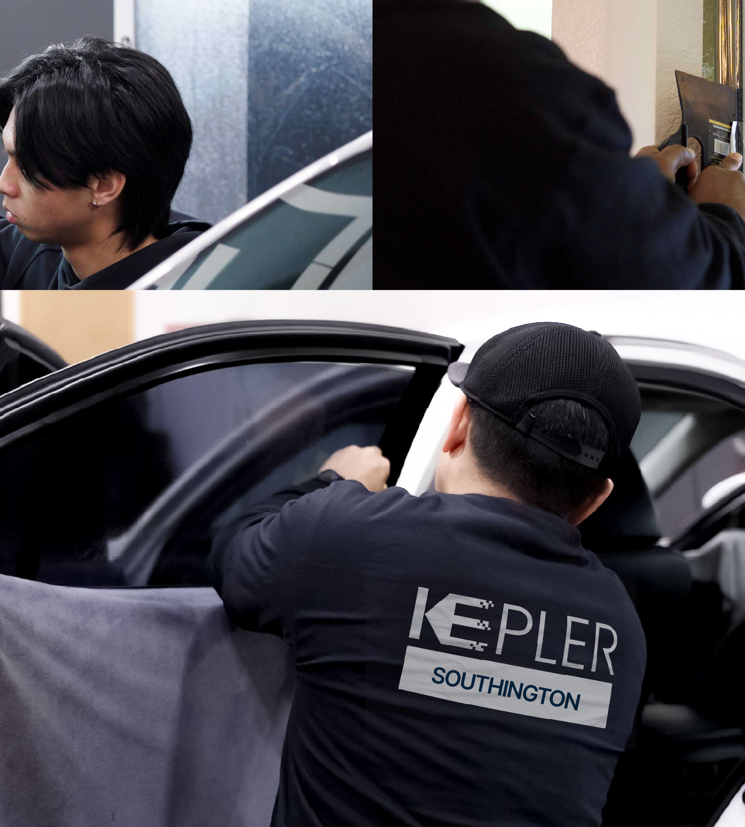 Southington, Connecticut Car Window Tinting Automotive Window Tinting Expert Applying Film in Southington, Connecticut