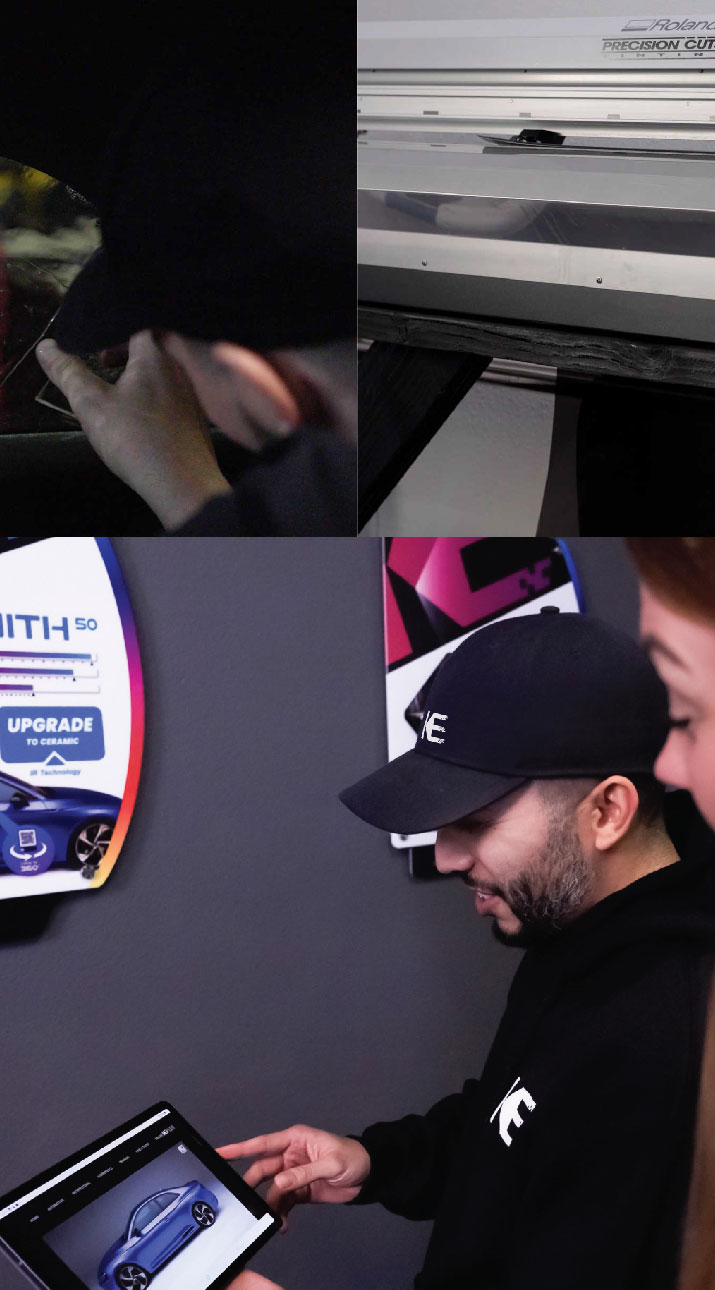 Southington, Connecticut Car Window Tinting Kepler Dealer Showing Car Window Film Options to Customer in Southington, Connecticut