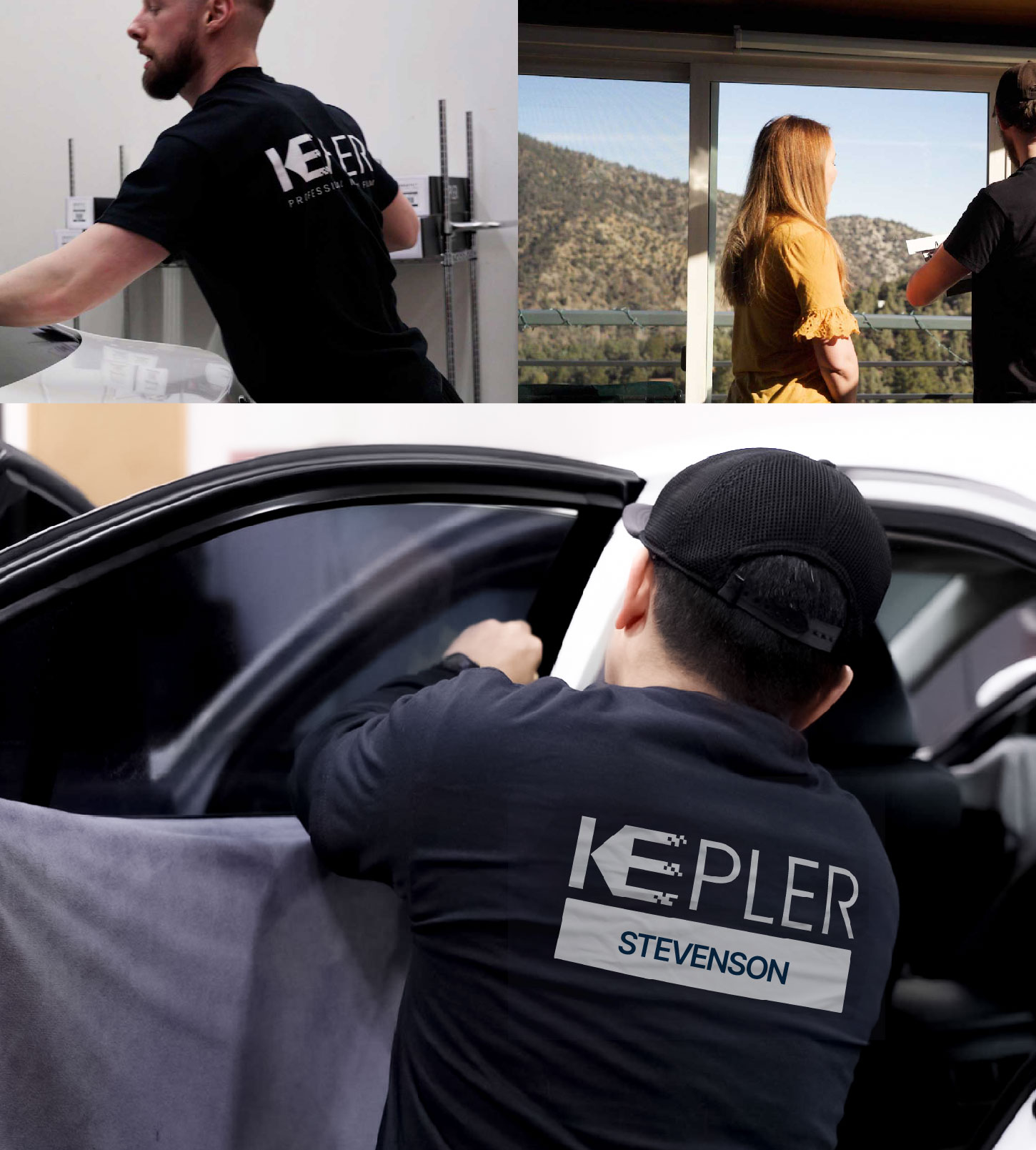 Automotive Window Tinting Expert Applying Film in Stevenson, Connecticut