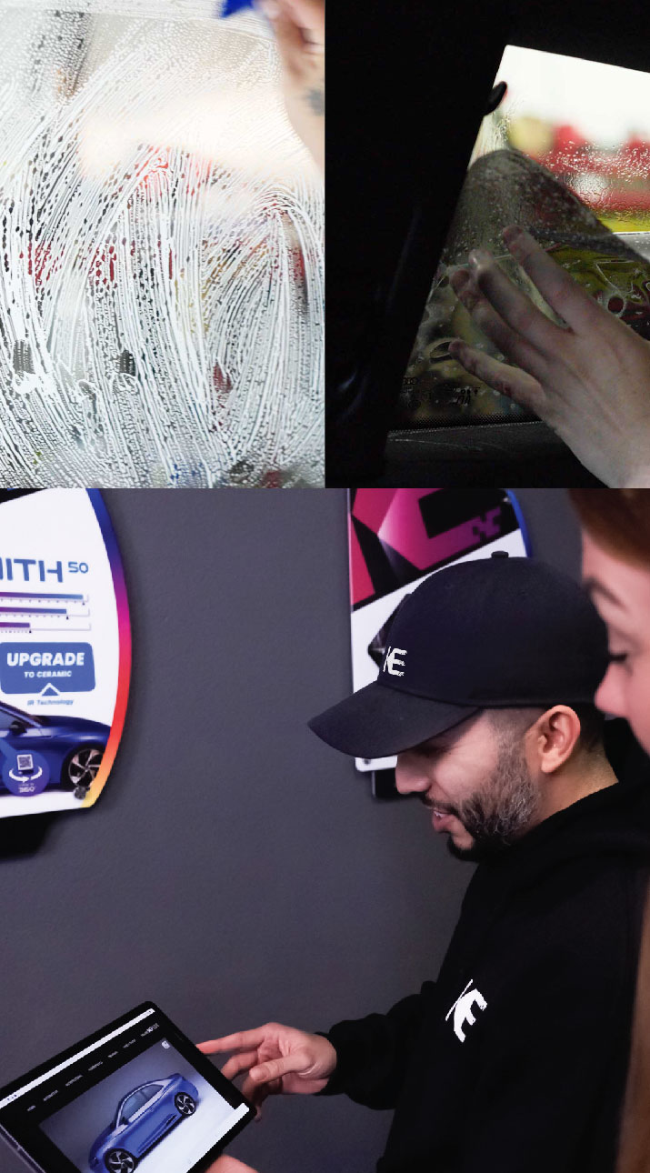 Kepler Dealer Showing Car Window Film Options to Customer in Fairfield, Connecticut