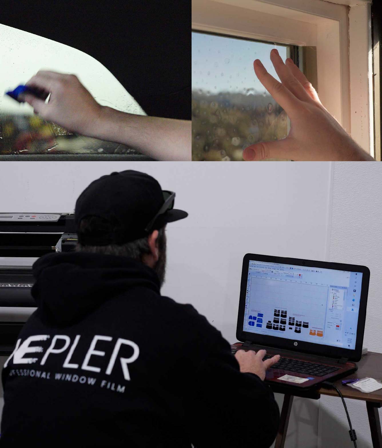 Ceramic Window Tinting Expert Cutting Film in Irvington, New Jersey