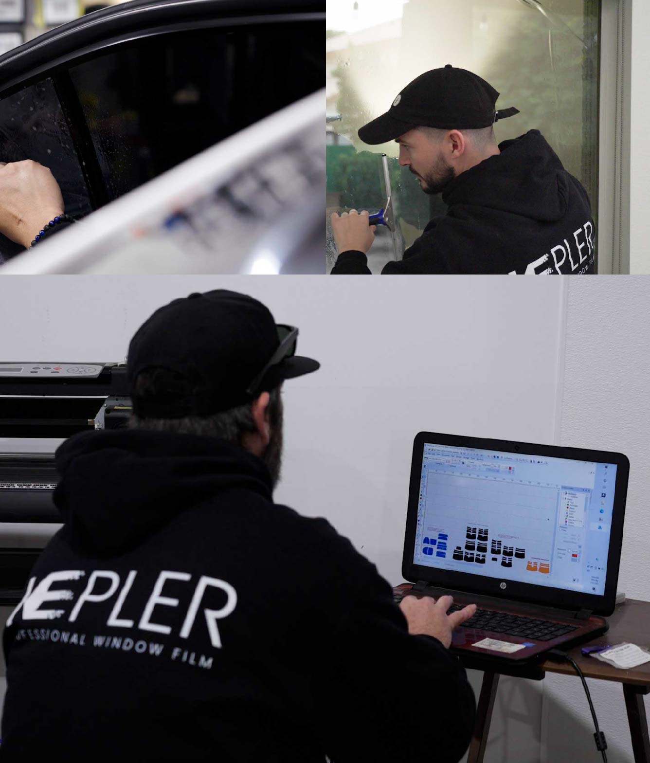 Ceramic Window Tinting Expert Cutting Film in Pompton Plains, New Jersey