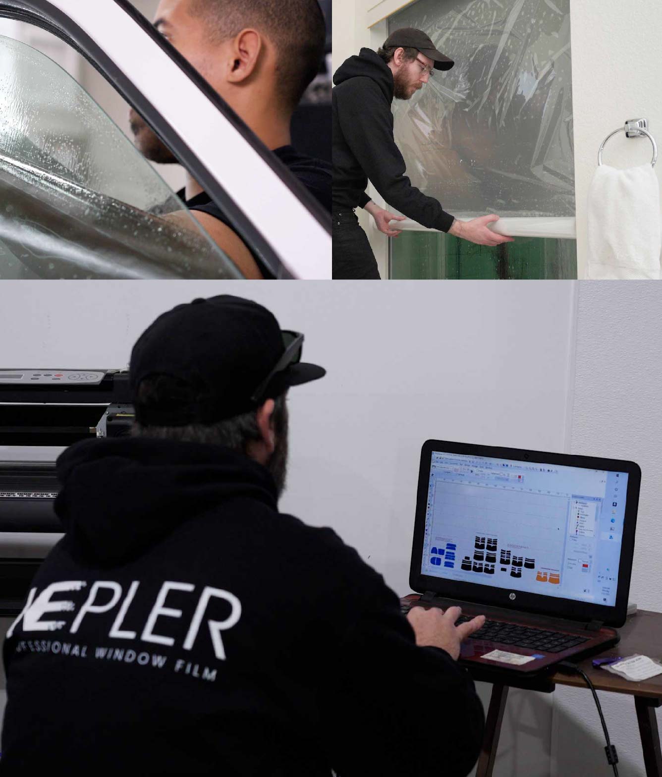 Ceramic Window Tinting Expert Cutting Film in Wayne, New Jersey