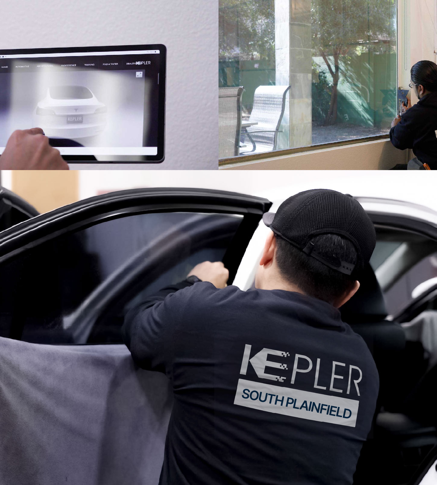 Automotive Window Tinting Expert Applying Film in South Plainfield, New Jersey