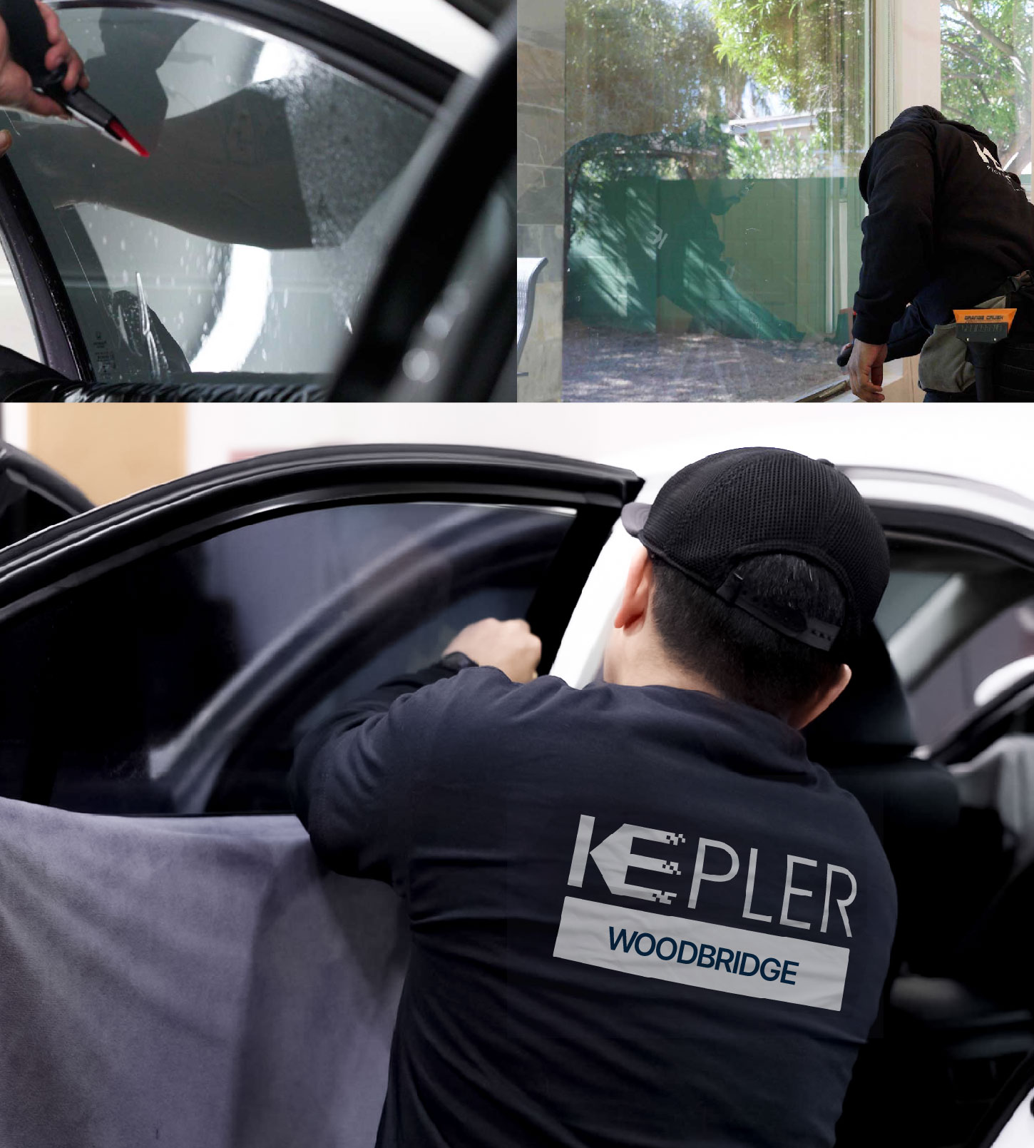 Automotive Window Tinting Expert Applying Film in Woodbridge, New Jersey
