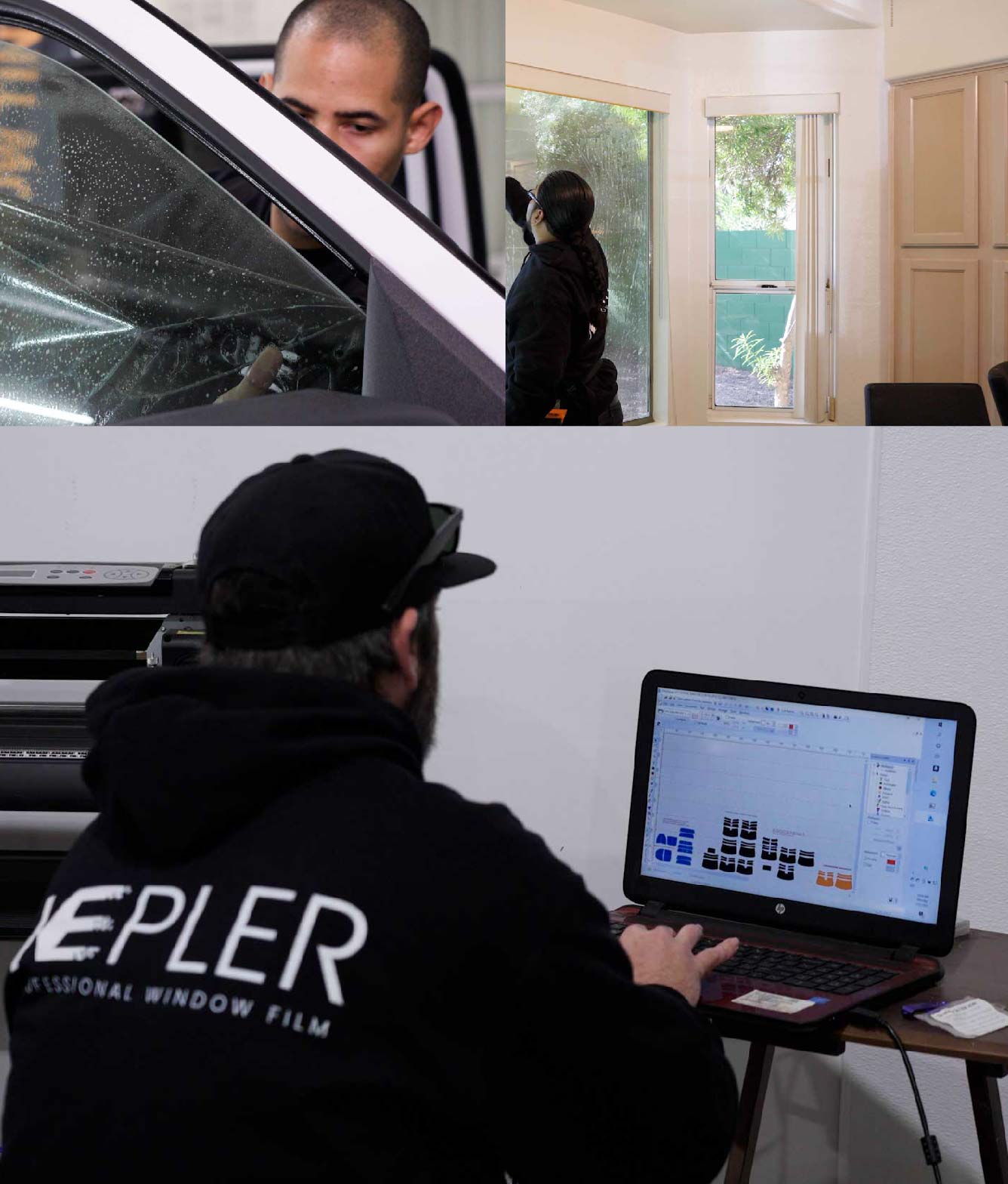 Ceramic Window Tinting Expert Cutting Film in Maple Shade, New Jersey