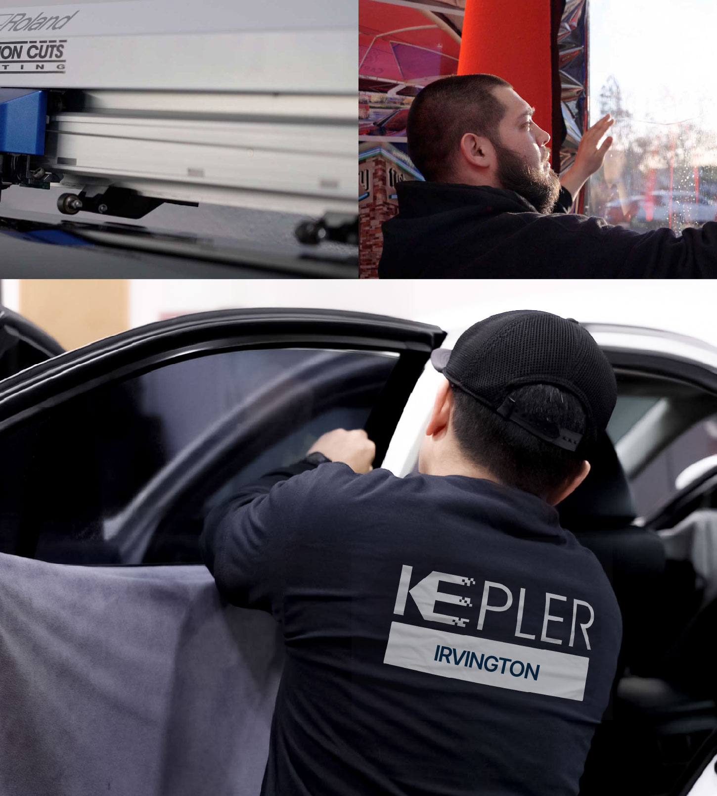 Automotive Window Tinting Expert Applying Film in Irvington, New Jersey