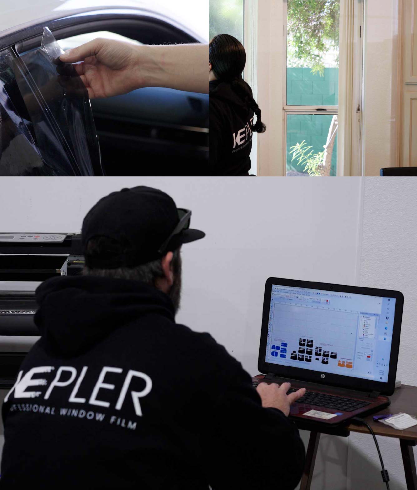 Ceramic Window Tinting Expert Cutting Film in Princeton, New Jersey