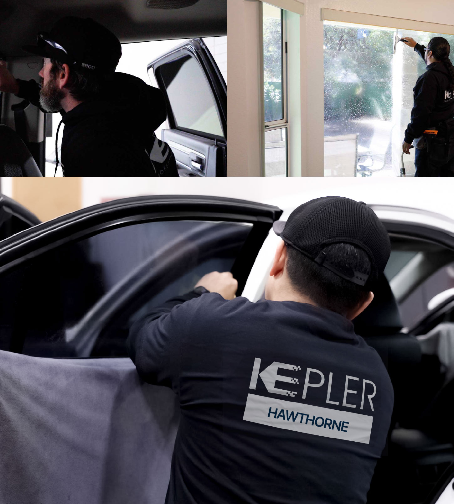Automotive Window Tinting Expert Applying Film in Hawthorne, New Jersey