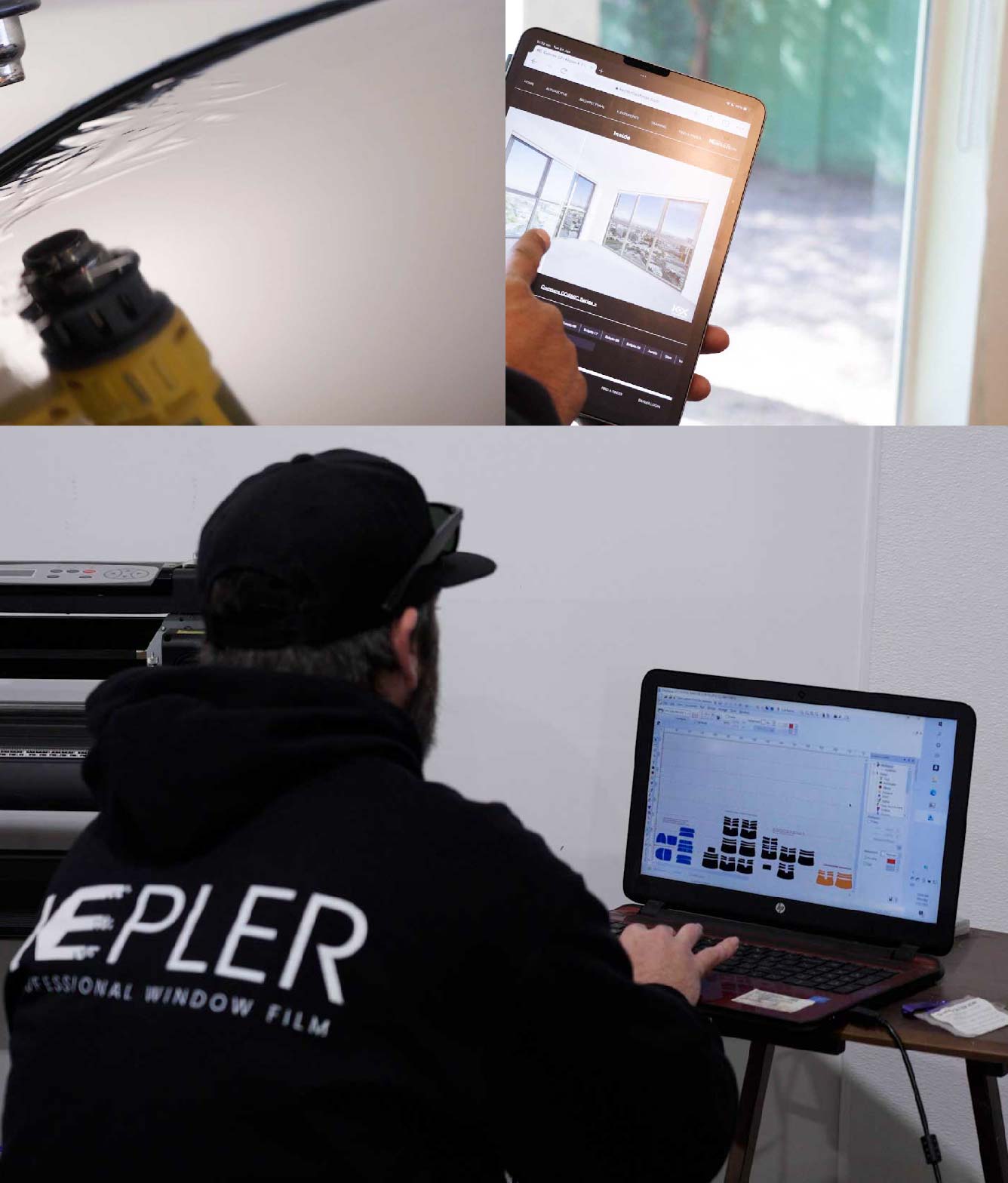 Ceramic Window Tinting Expert Cutting Film in Ossining, New York