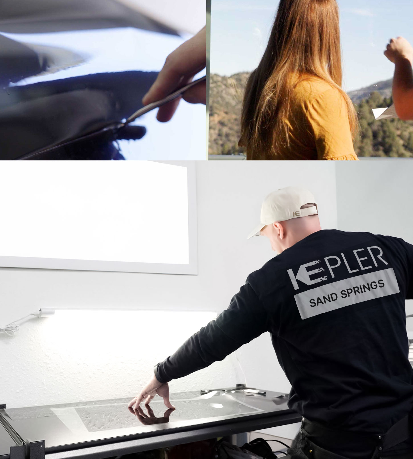 Window Tinting Specialist Cutting Film in Sand Springs, Oklahoma