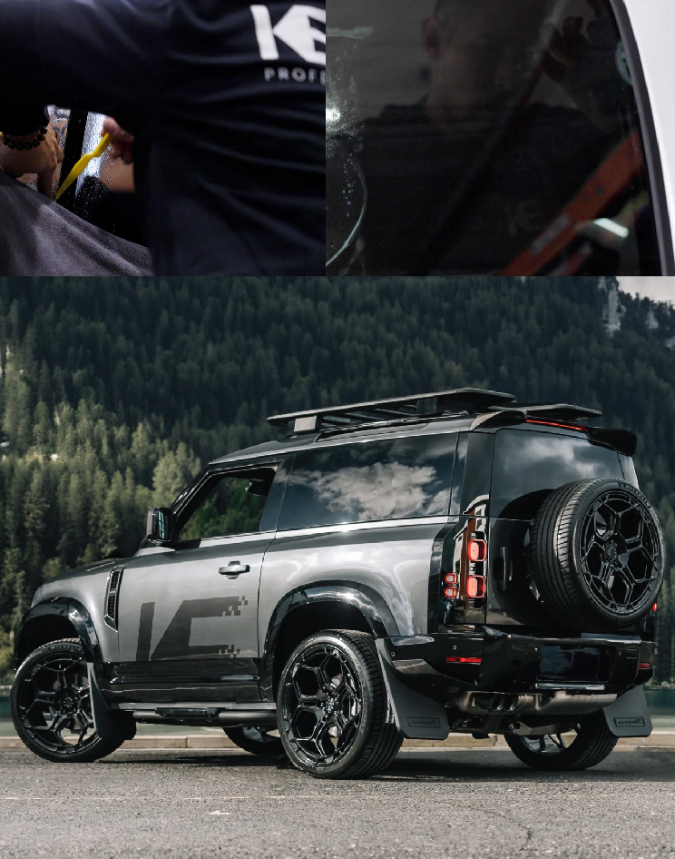 Ceramic Window Tinting Expert Cutting Film in Corona - New York