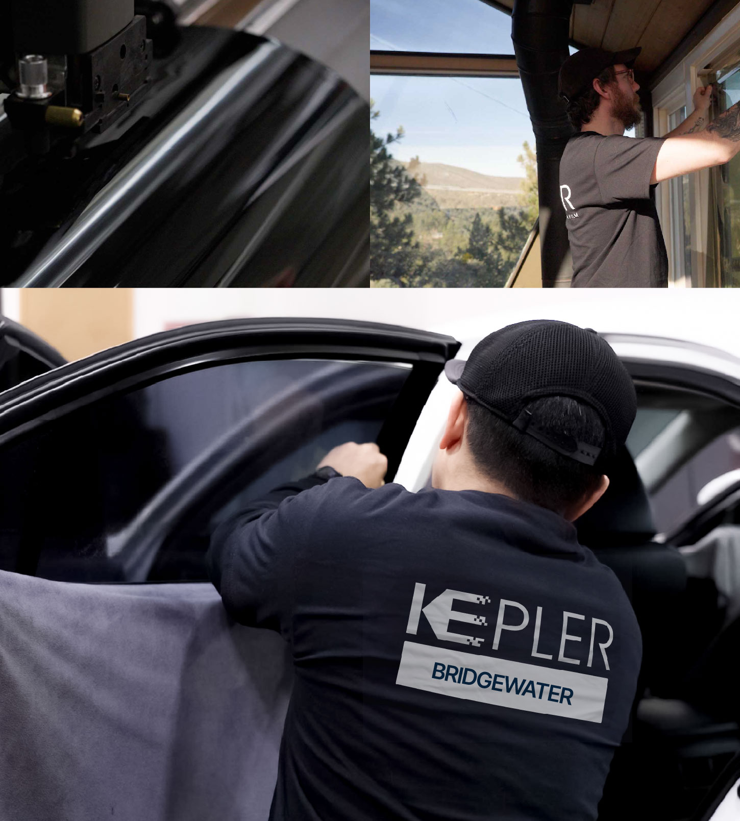 Automotive Window Tinting Expert Applying Film in Bridgewater, New Jersey