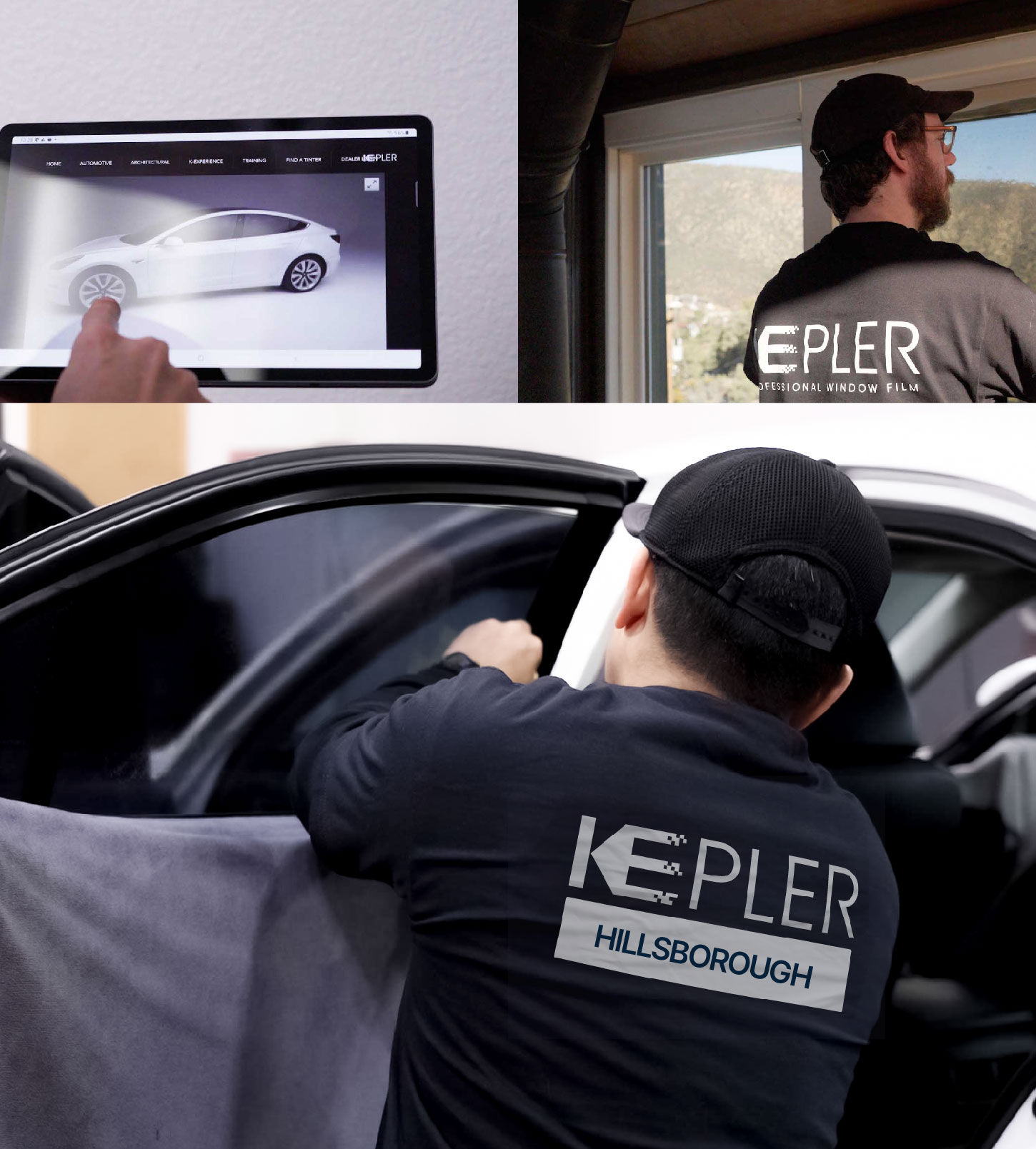 Automotive Window Tinting Expert Applying Film in Hillsborough, New Jersey