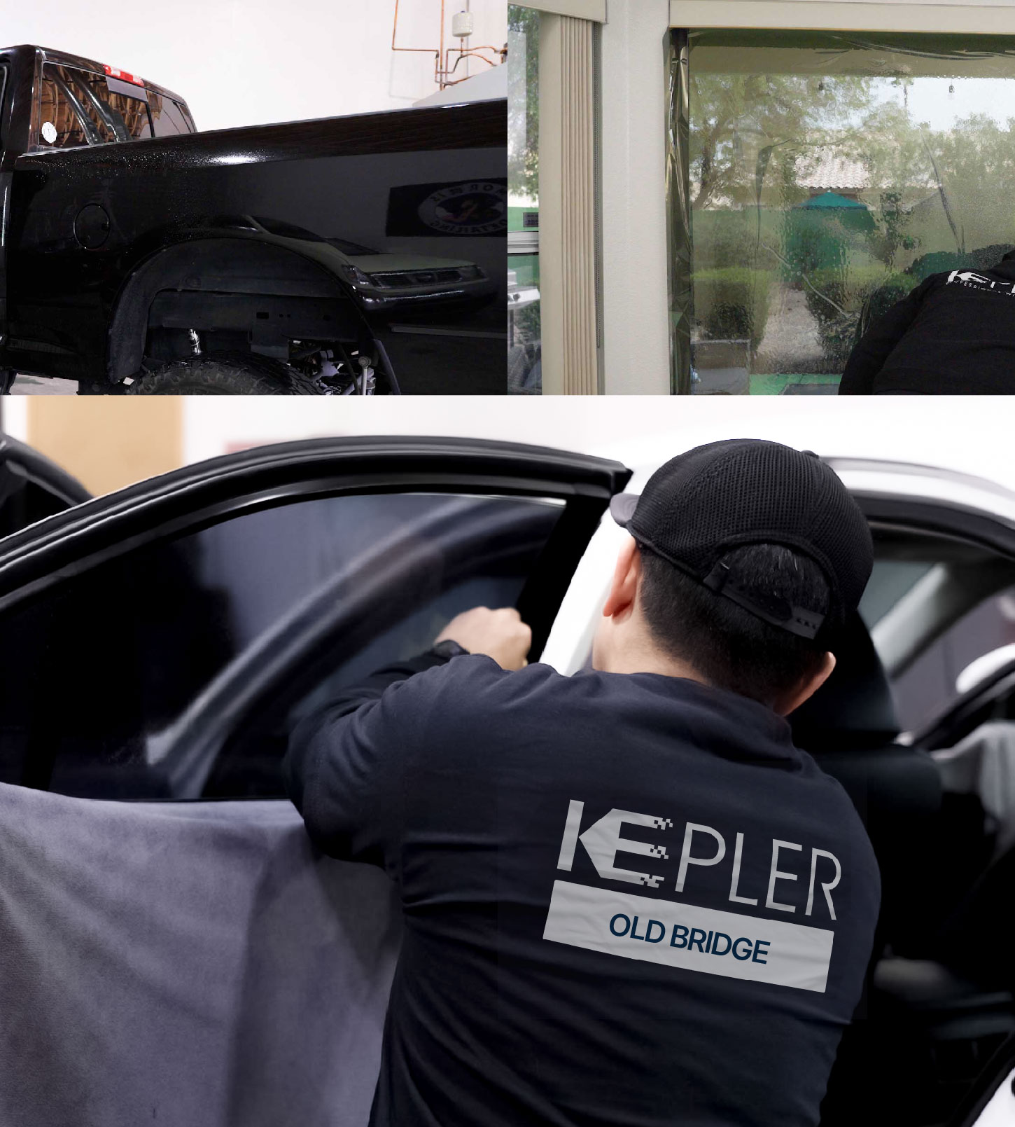 Automotive Window Tinting Expert Applying Film in Old Bridge, New Jersey