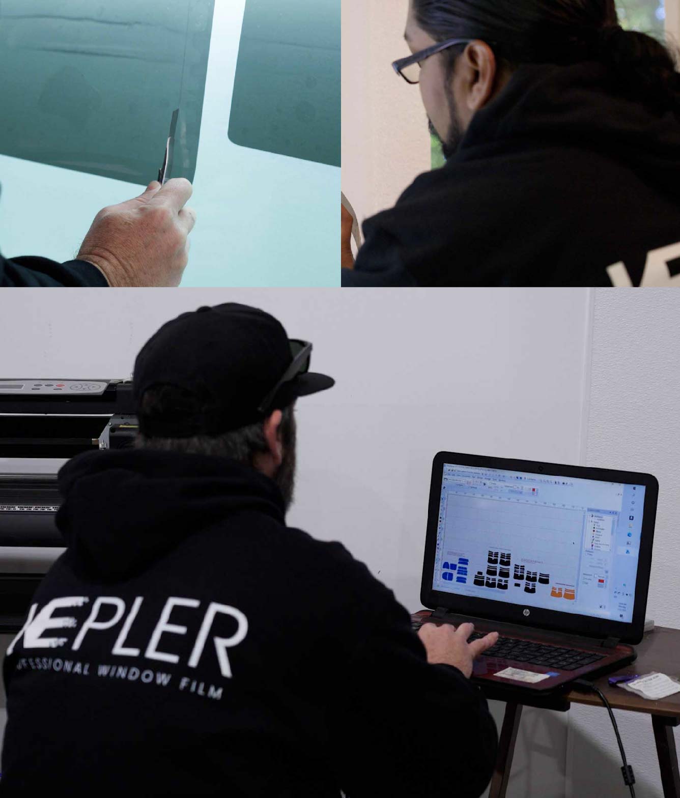 Ceramic Window Tinting Expert Cutting Film in Hollis, New York