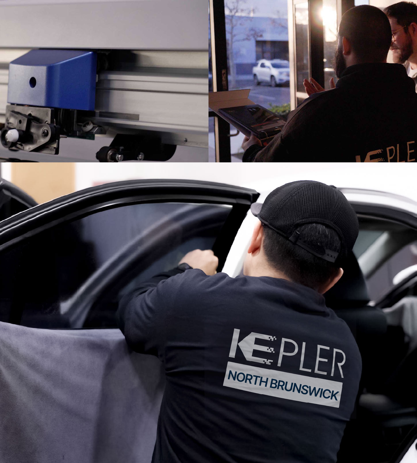 Automotive Window Tinting Expert Applying Film in North Brunswick, New Jersey