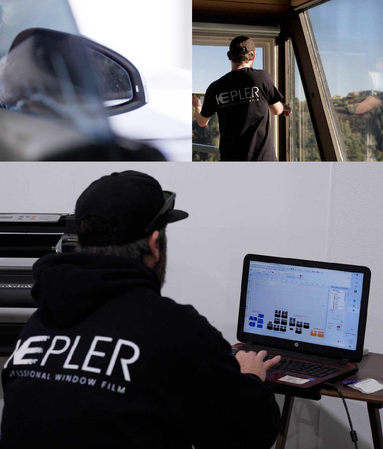 Ceramic Window Tinting Expert Cutting Film in Long Beach, New York