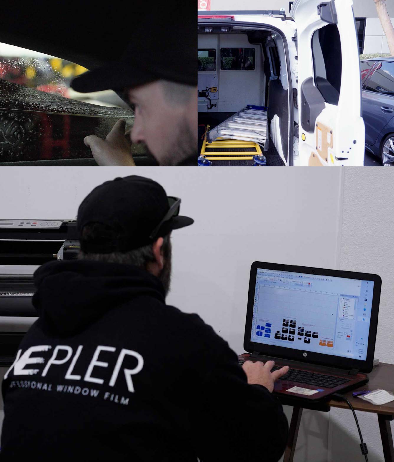 Ceramic Window Tinting Expert Cutting Film in Merrick, New York