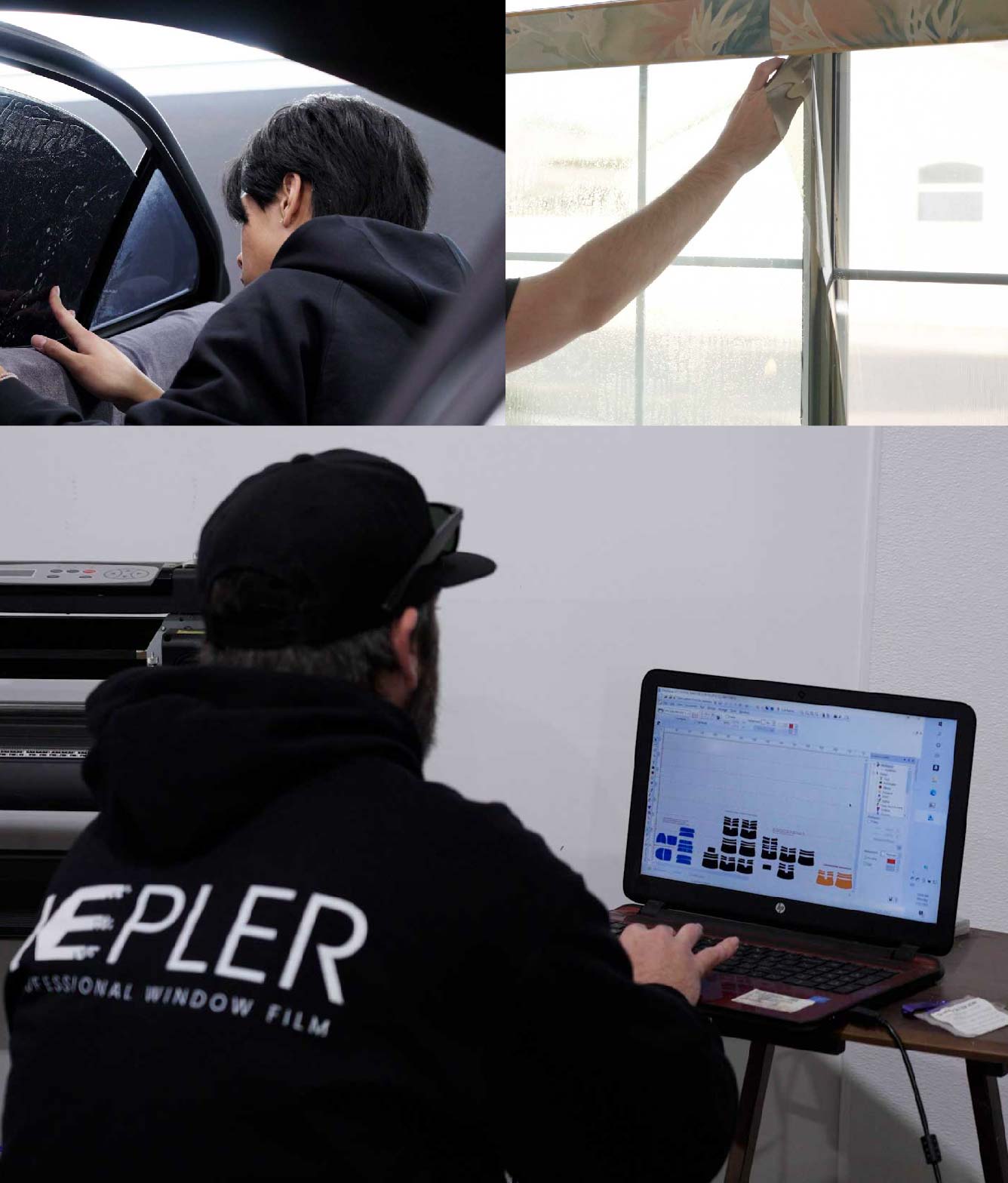 Ceramic Window Tinting Expert Cutting Film in North Babylon, New York