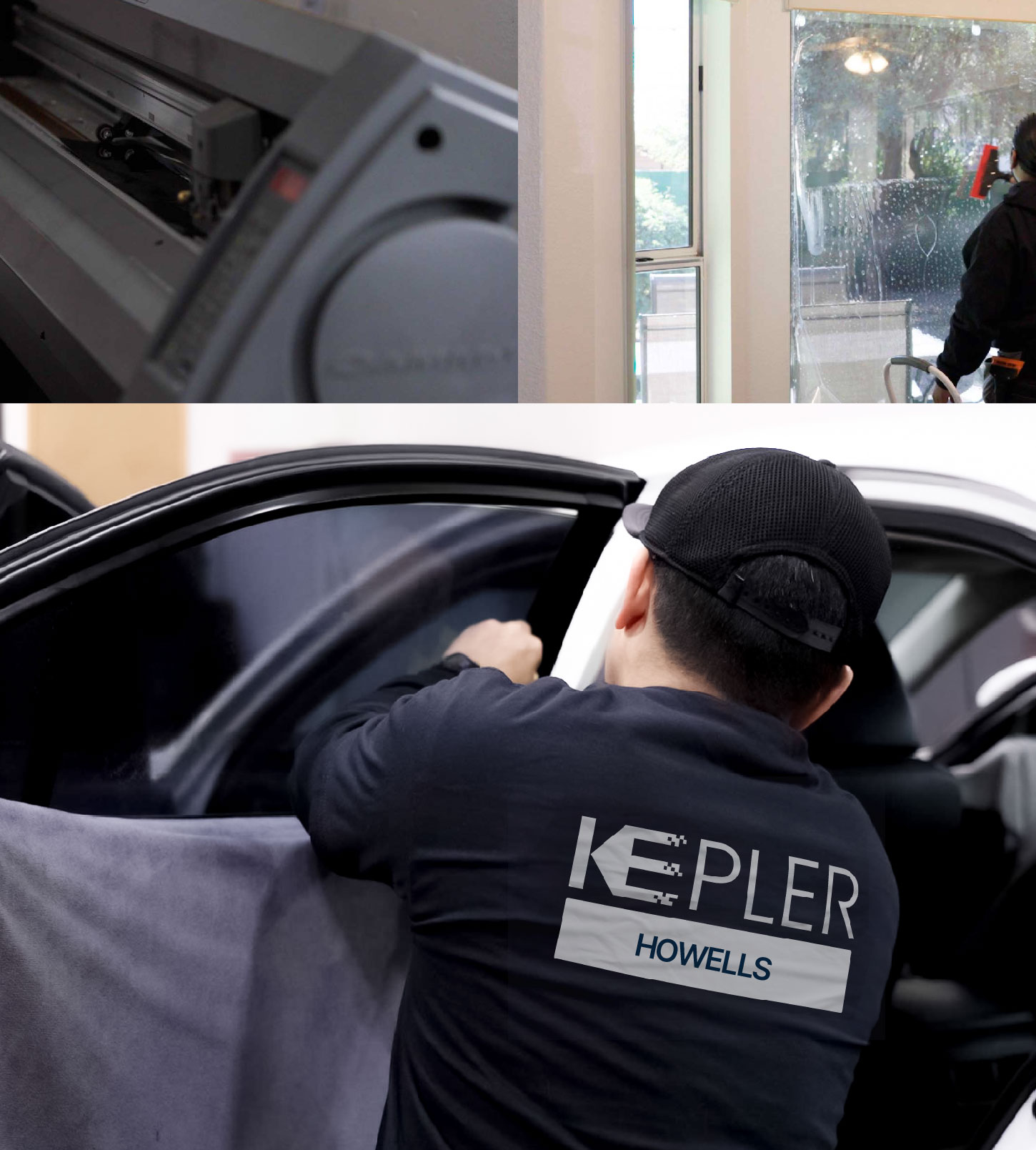 Automotive Window Tinting Expert Applying Film in Howells, New York