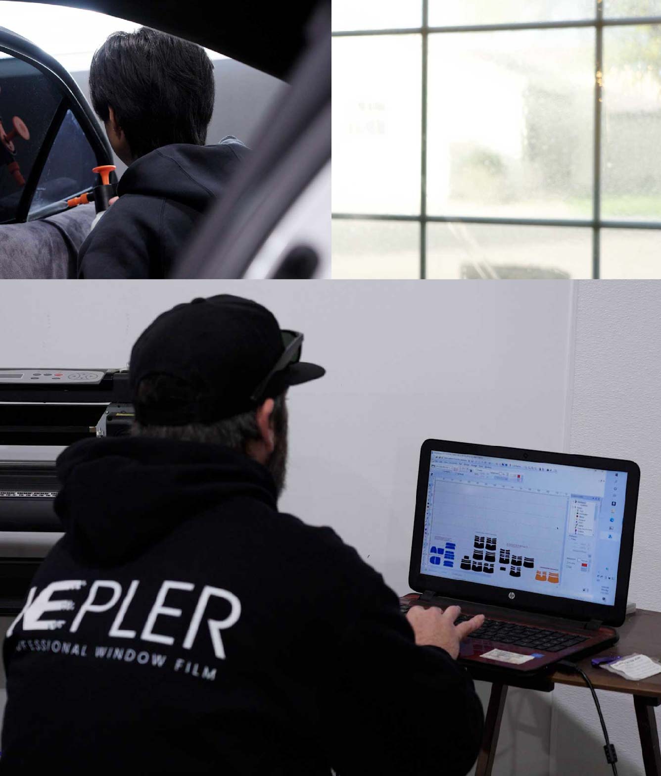 Ceramic Window Tinting Expert Cutting Film in Commack, New York