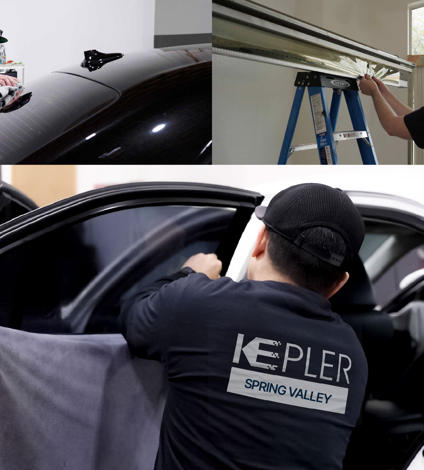 Automotive Window Tinting Expert Applying Film in Spring Valley, New York
